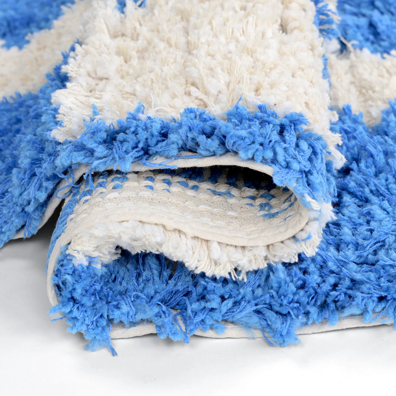 Kerek szőnyeg - Atrani Natural Cotton Shaggy (kék)