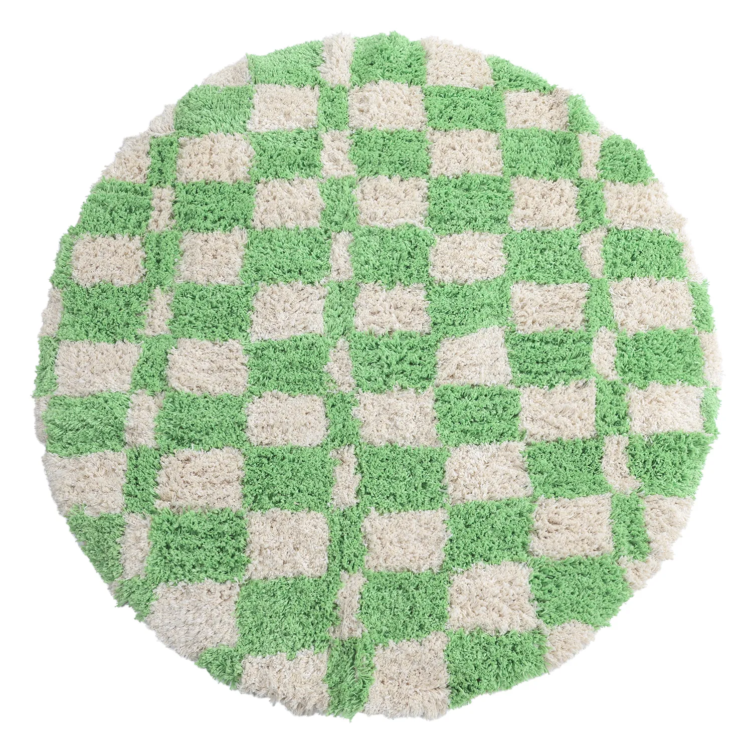 Kerek szőnyeg - Atrani Natural Cotton Shaggy (zöld)
