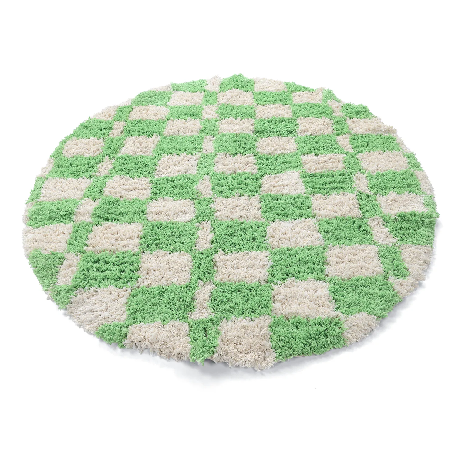 Kerek szőnyeg - Atrani Natural Cotton Shaggy (zöld)