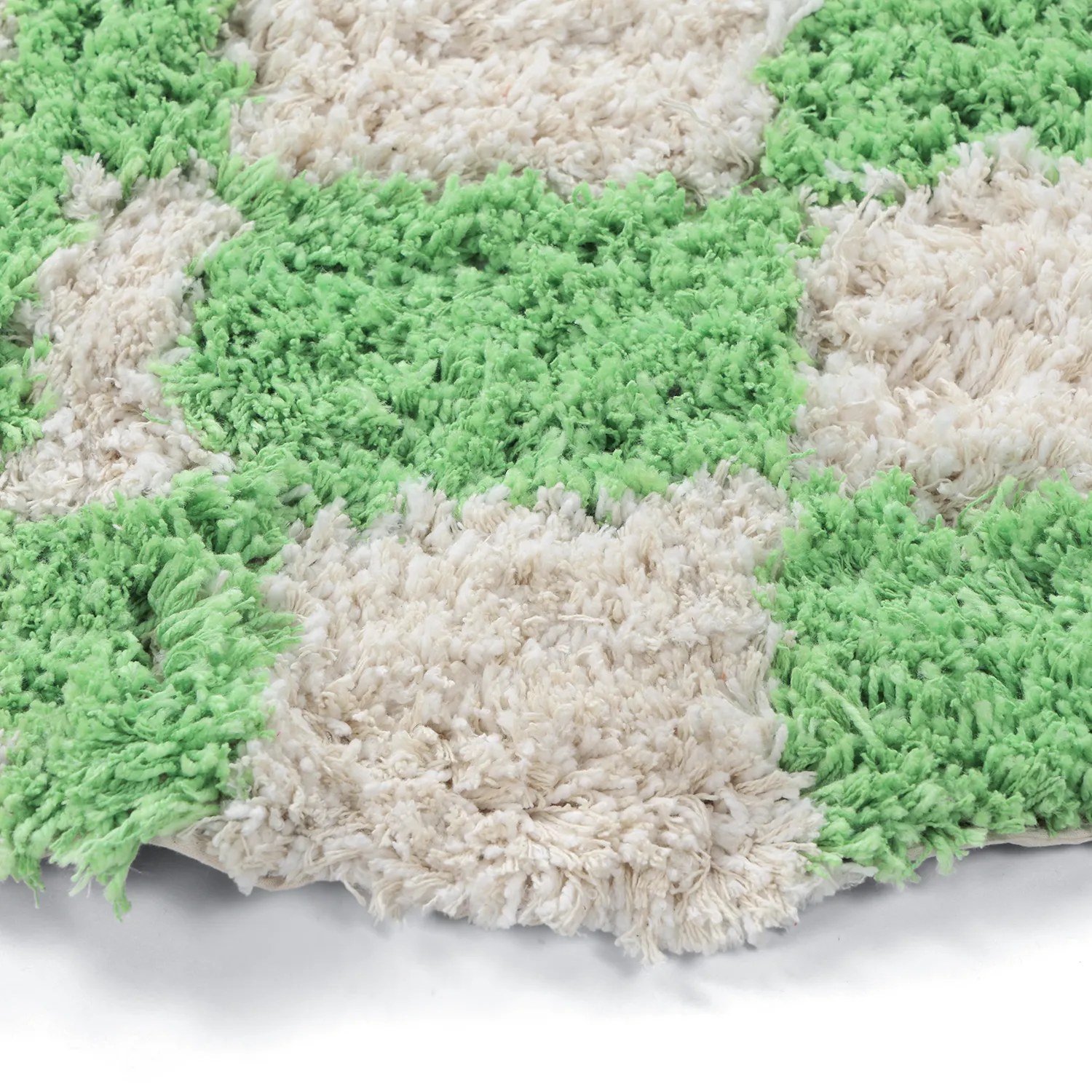 Kerek szőnyeg - Atrani Natural Cotton Shaggy (zöld)