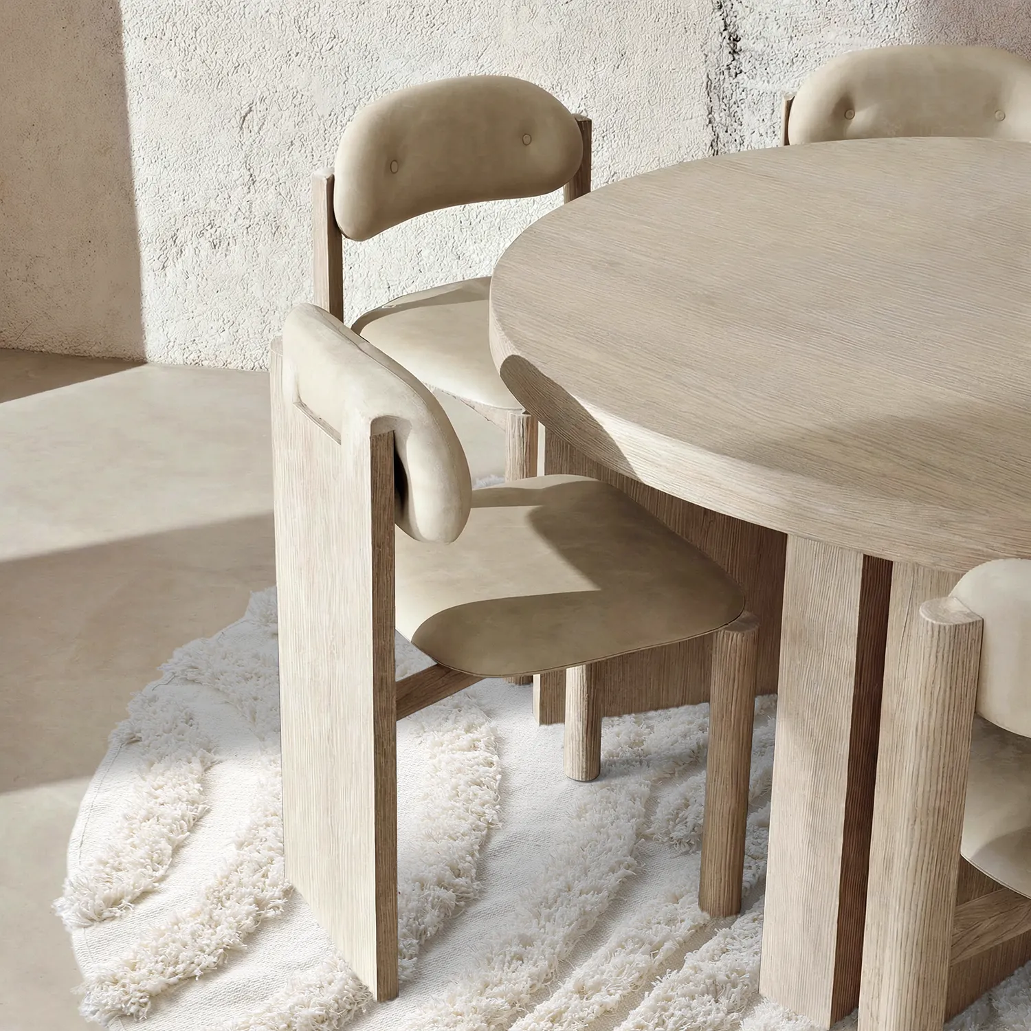 Kerek szőnyeg - Cazorla Natural Cotton Shaggy (piszkosfehér)