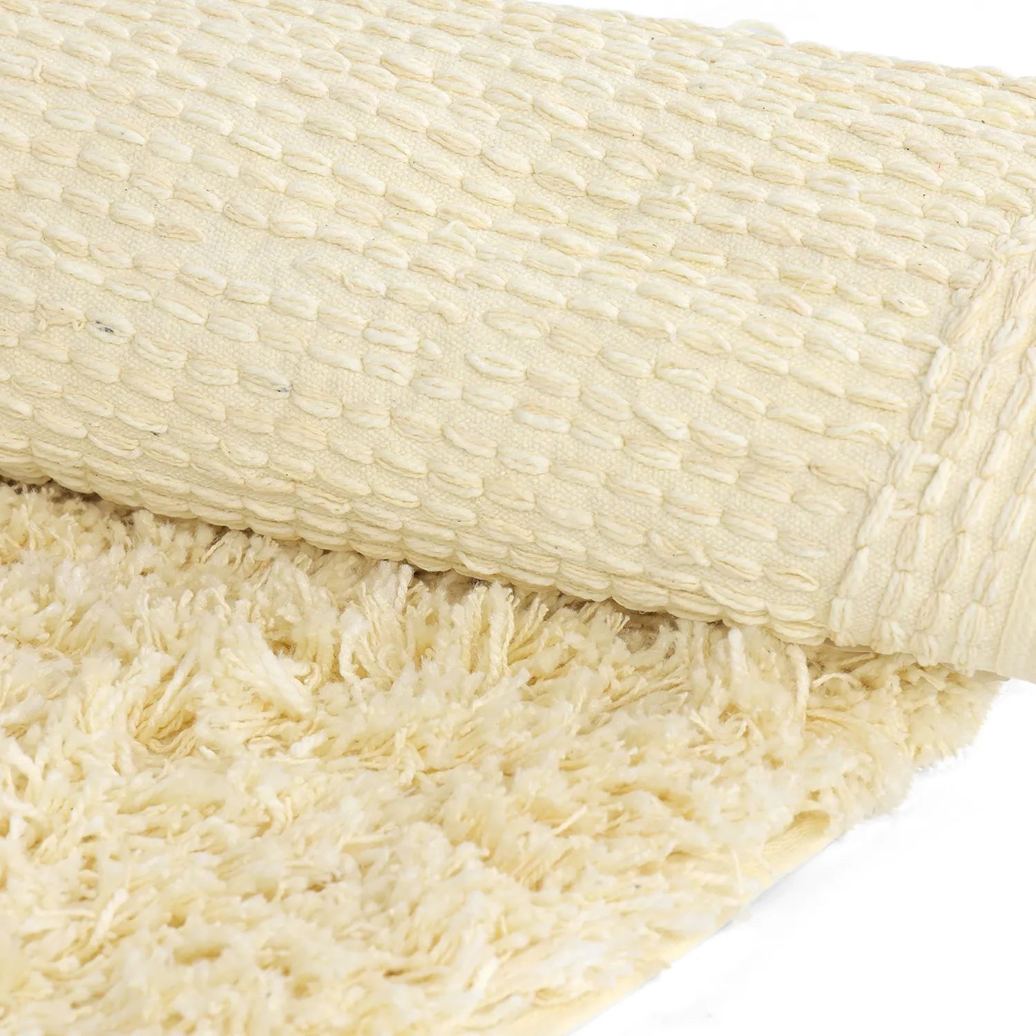 Kerek szőnyeg - Combarro Solid Cotton Shaggy (világossárga)