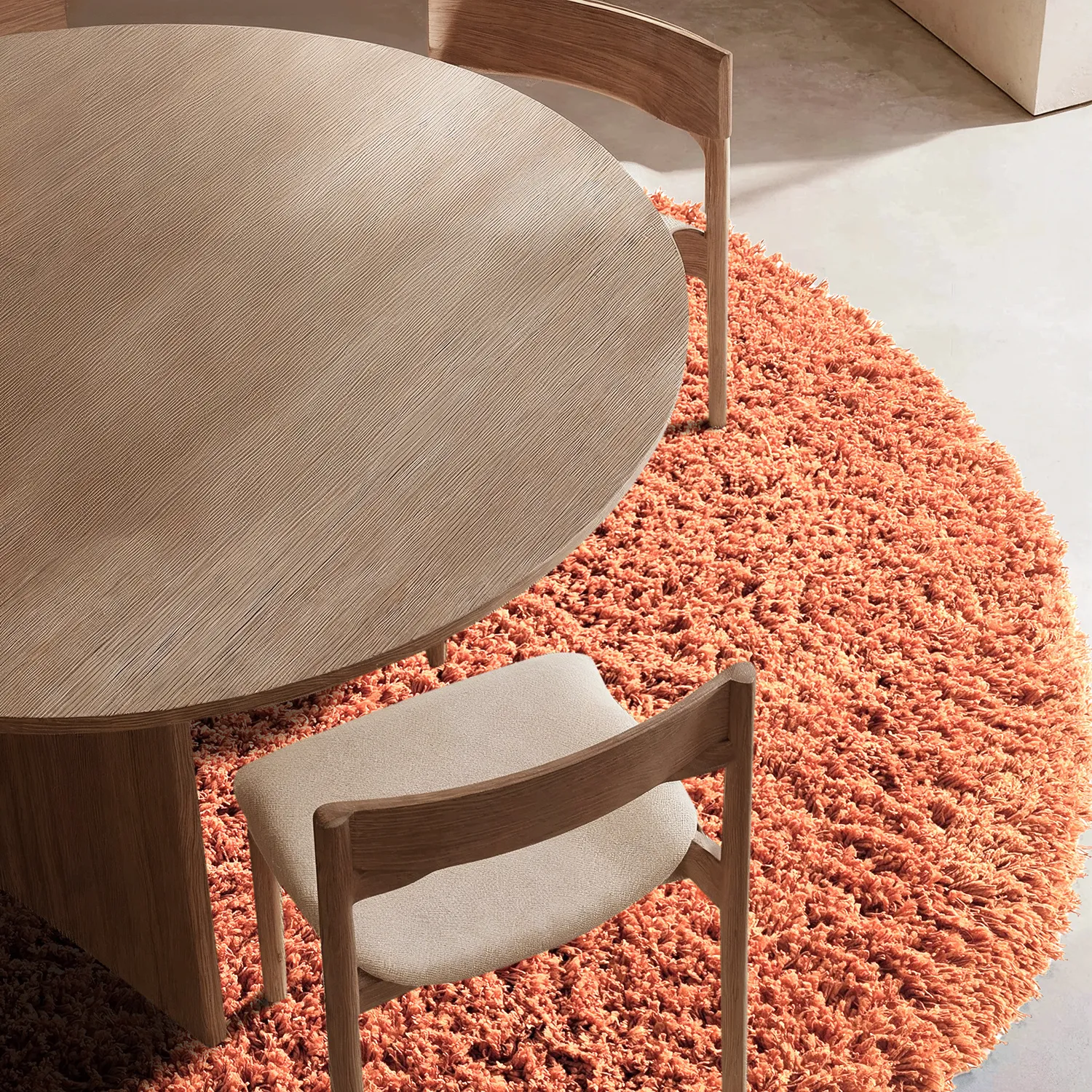 Kerek szőnyeg - Combarro Solid Cotton Shaggy (világos narancs)