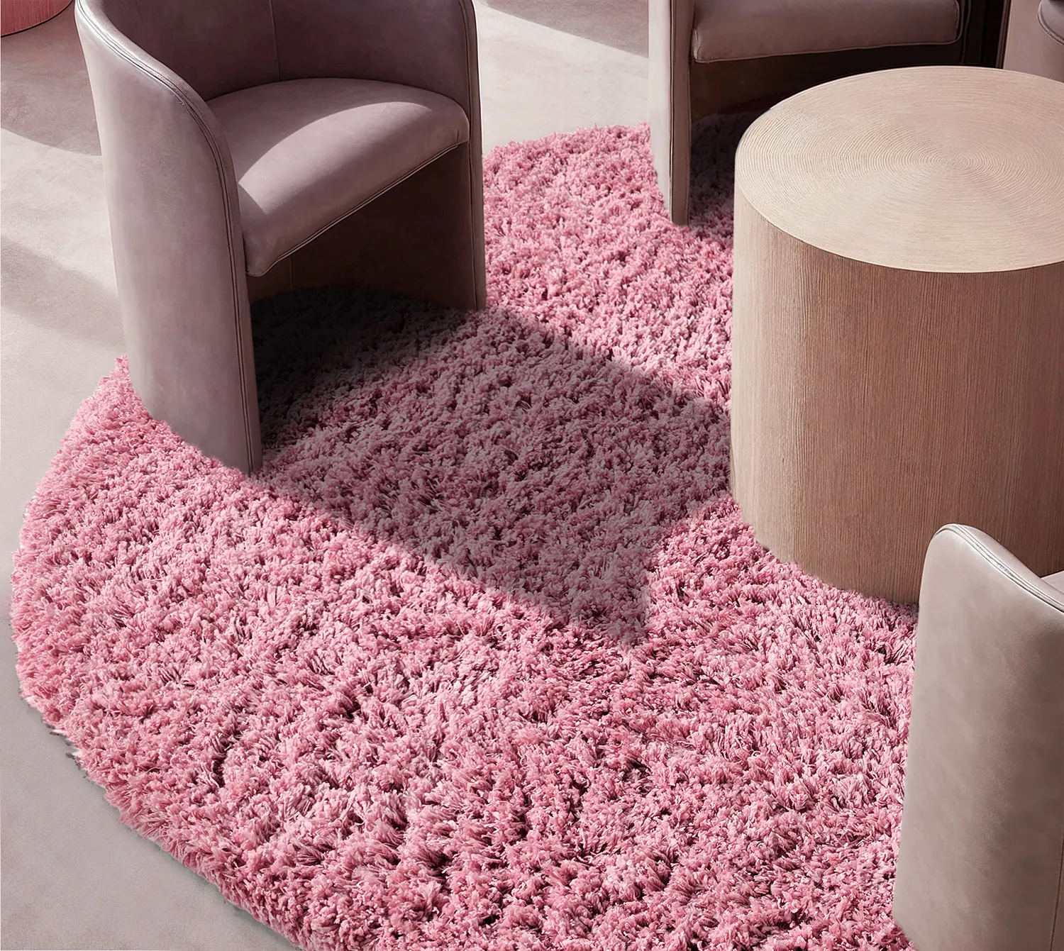 Kerek szőnyeg - Combarro Solid Cotton Shaggy (világos rózsaszín)