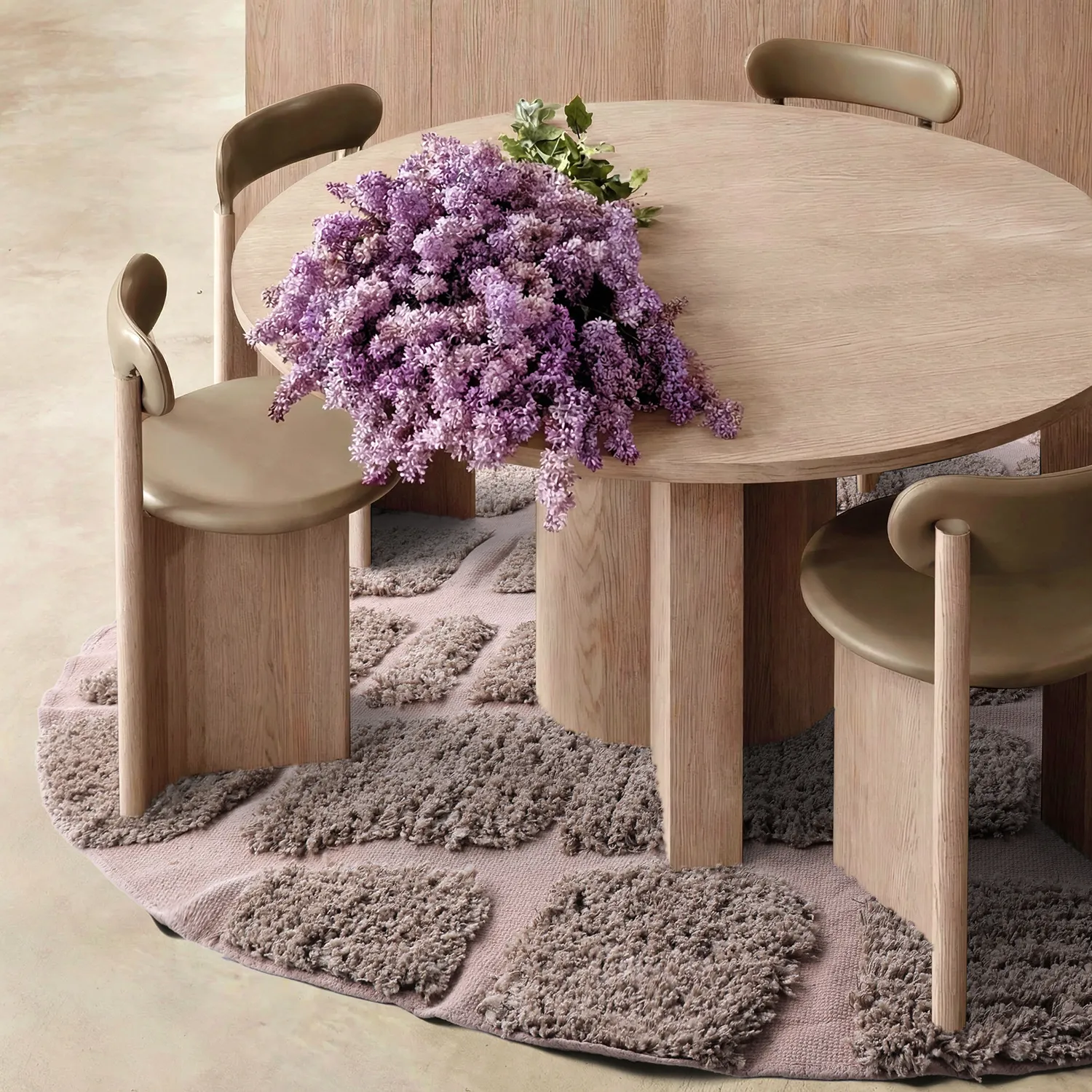 Kerek szőnyeg - Otranto Natural Cotton Shaggy (taupe)