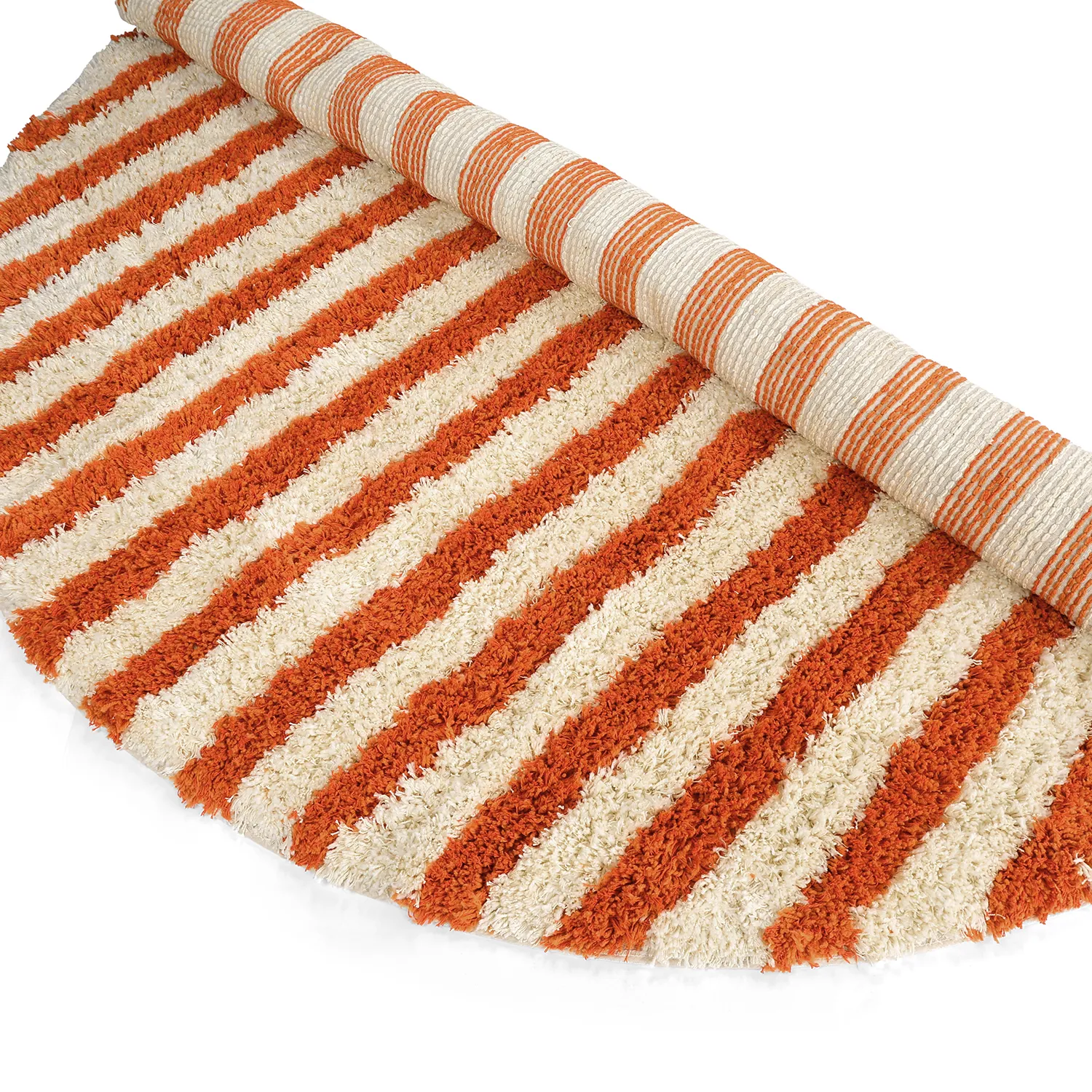 Kerek szőnyeg - Thira Stripe Cotton Shaggy (világossárga/világos narancs)
