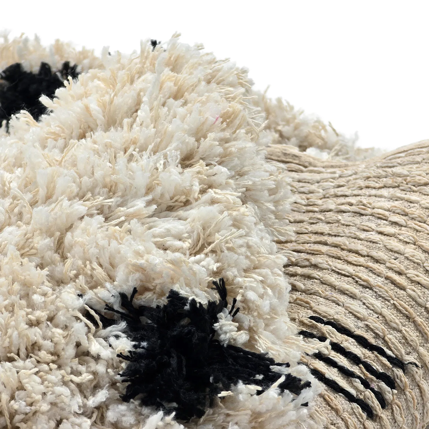 Kerek szőnyeg - Soria Natural Cotton Shaggy (törtfehér/fekete)