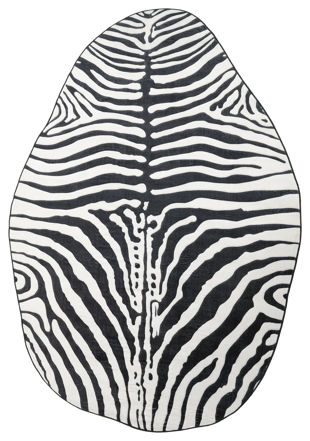 Kerek hullámos Wilton szőnyeg - Zebra (fekete/fehér)