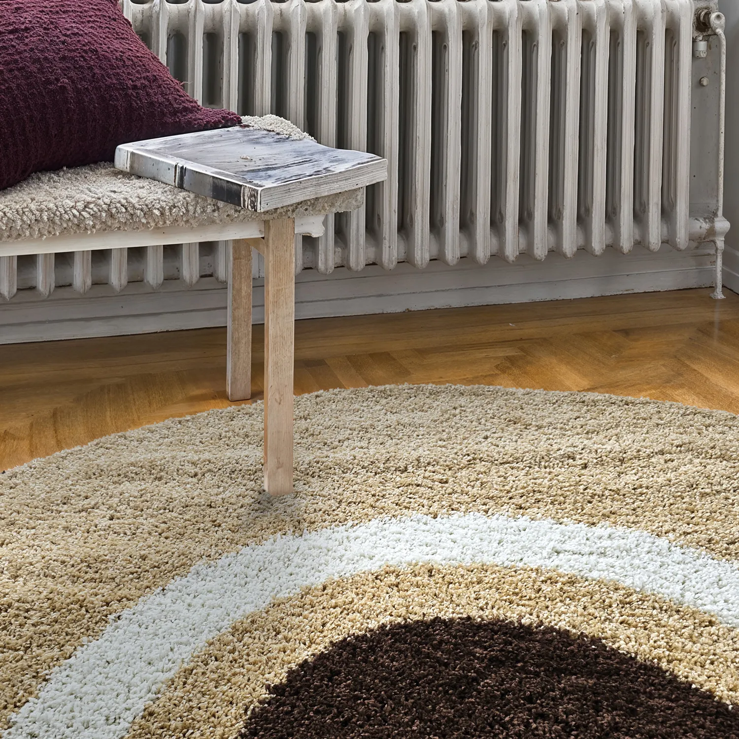 Kerek szőnyegek - Alsace (bézs/fehér/barna)