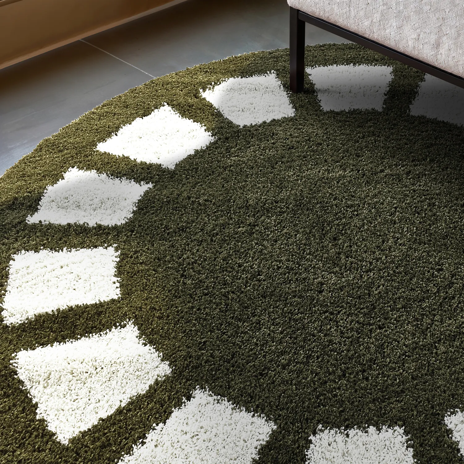 Kerek szőnyegek - Asilah (zöld/fehér)