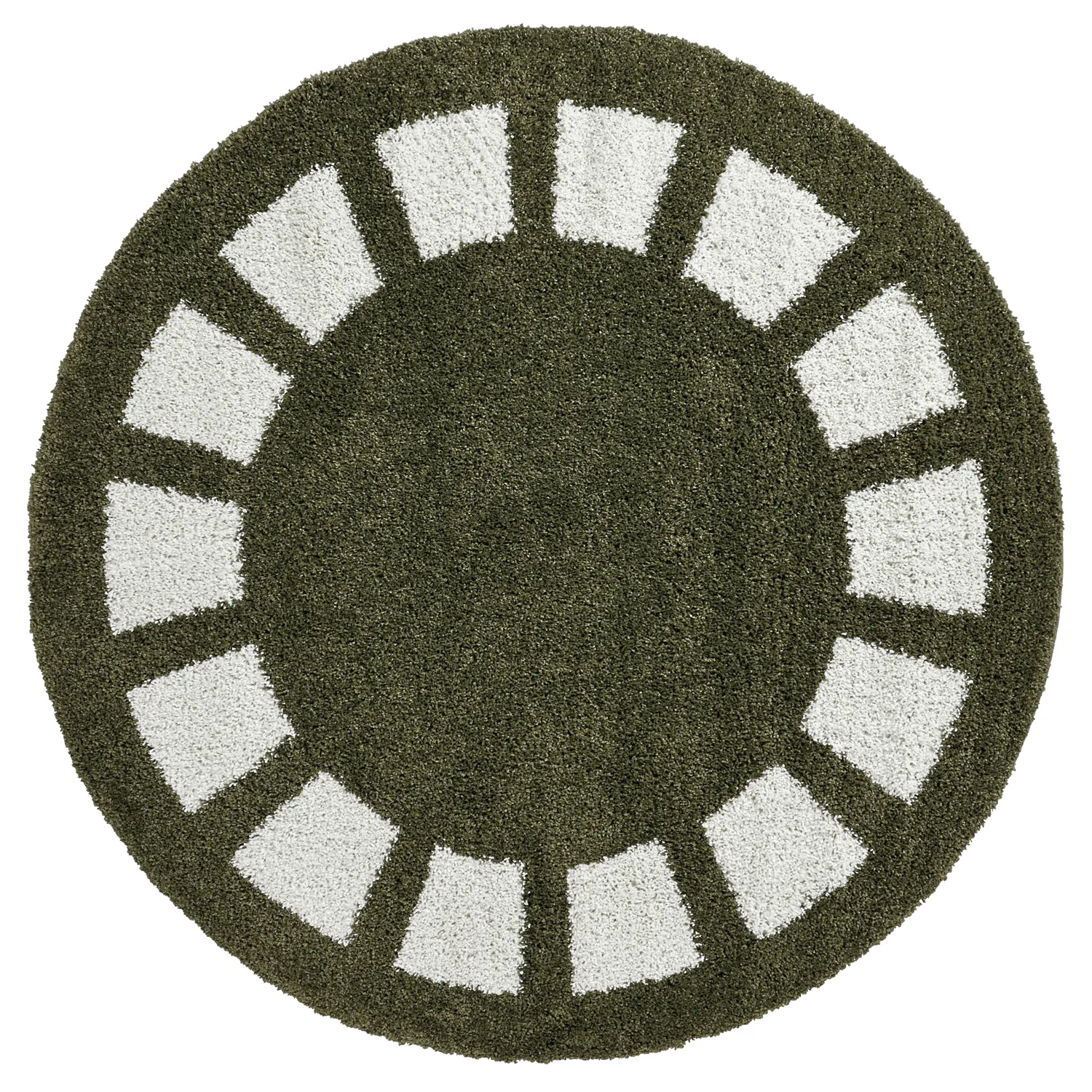 Kerek szőnyegek - Asilah (zöld/fehér)