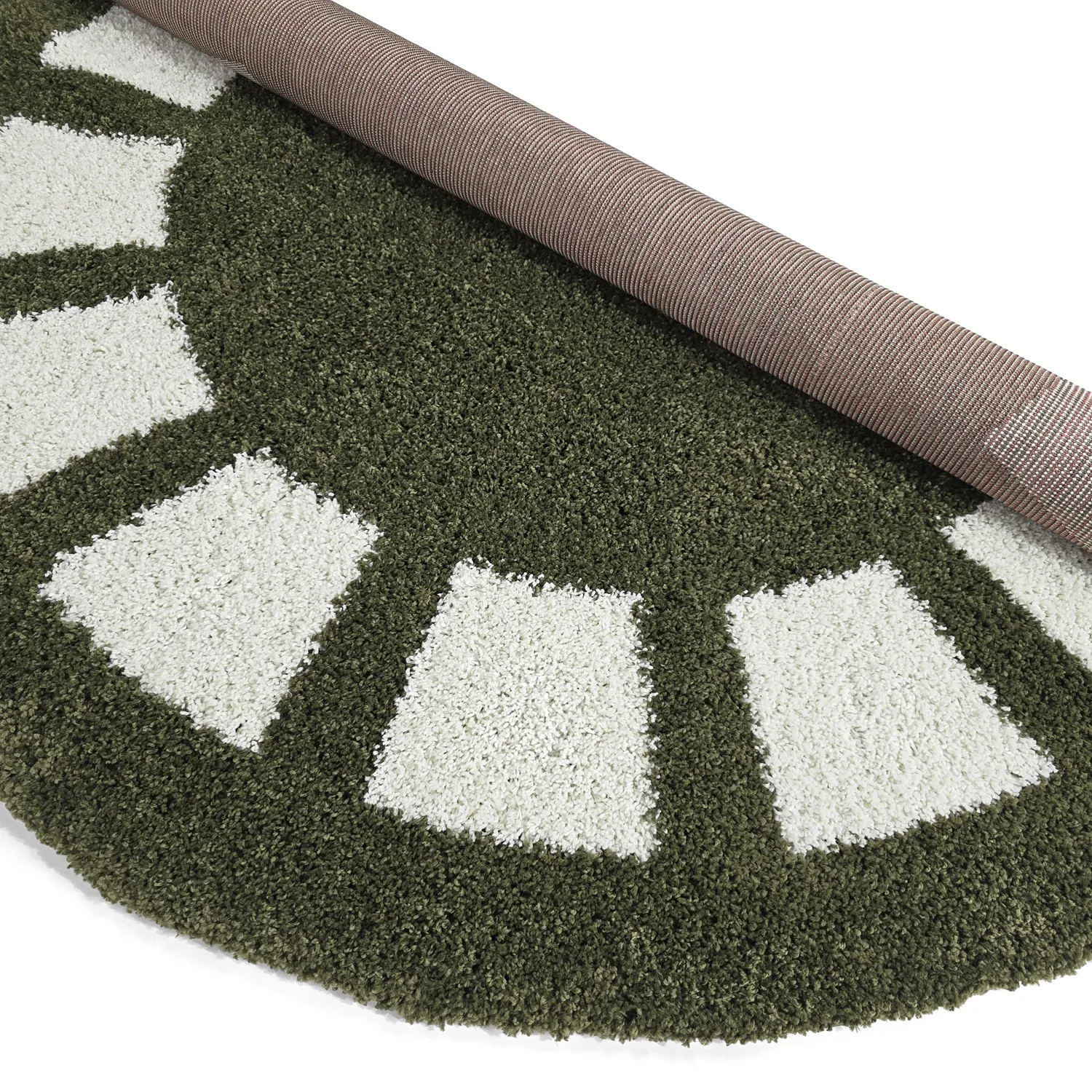 Kerek szőnyegek - Asilah (zöld/fehér)