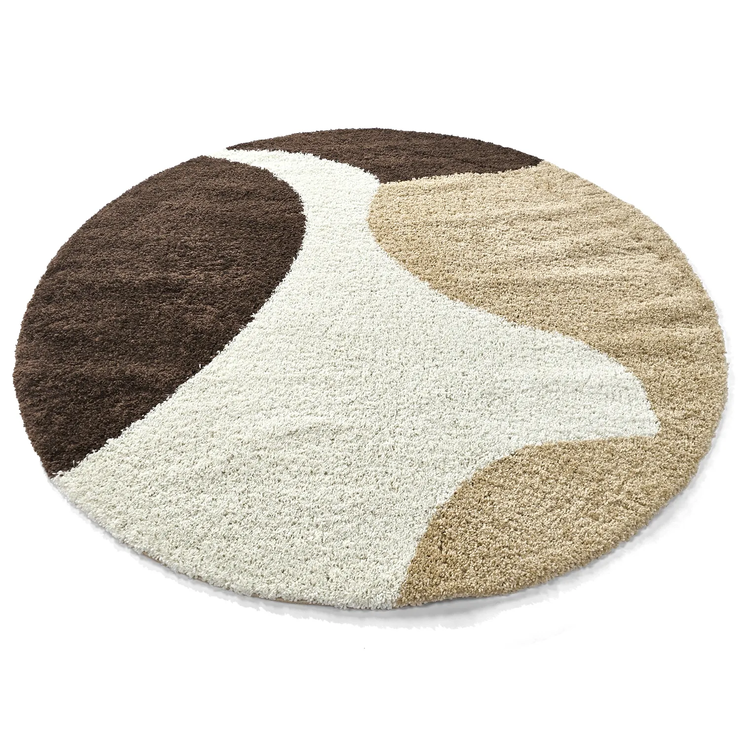 Kerek szőnyegek - Chiniot (barna/bézs/fehér)