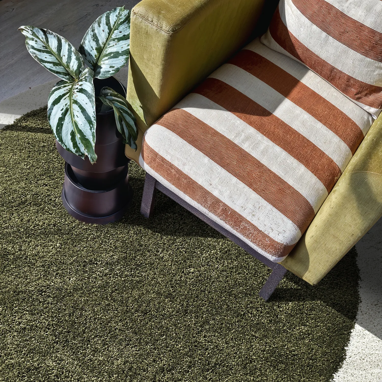 Kerek szőnyegek - Conques (zöld/fehér)