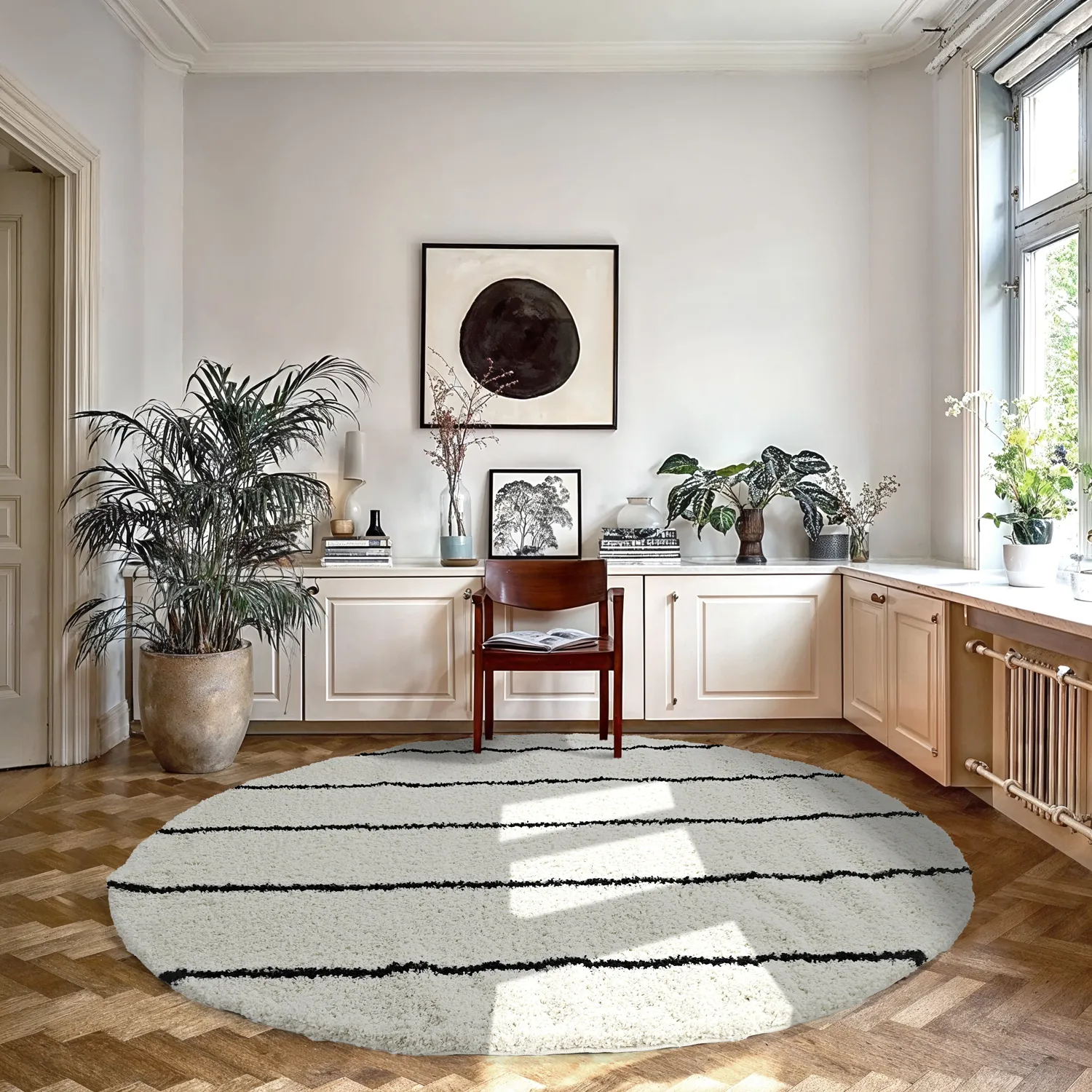 Kerek szőnyegek - Eze (fehér/fekete)