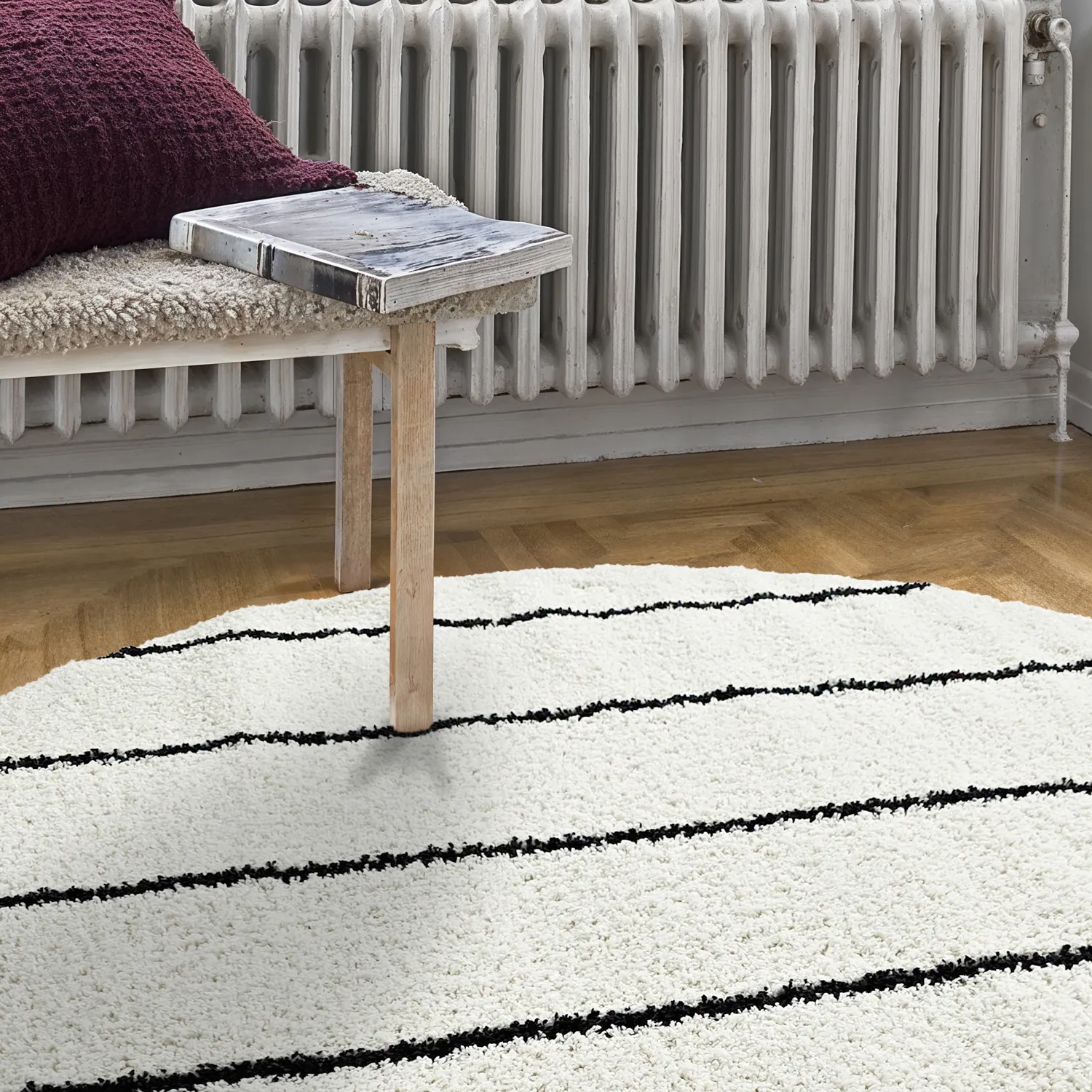 Kerek szőnyegek - Eze (fehér/fekete)