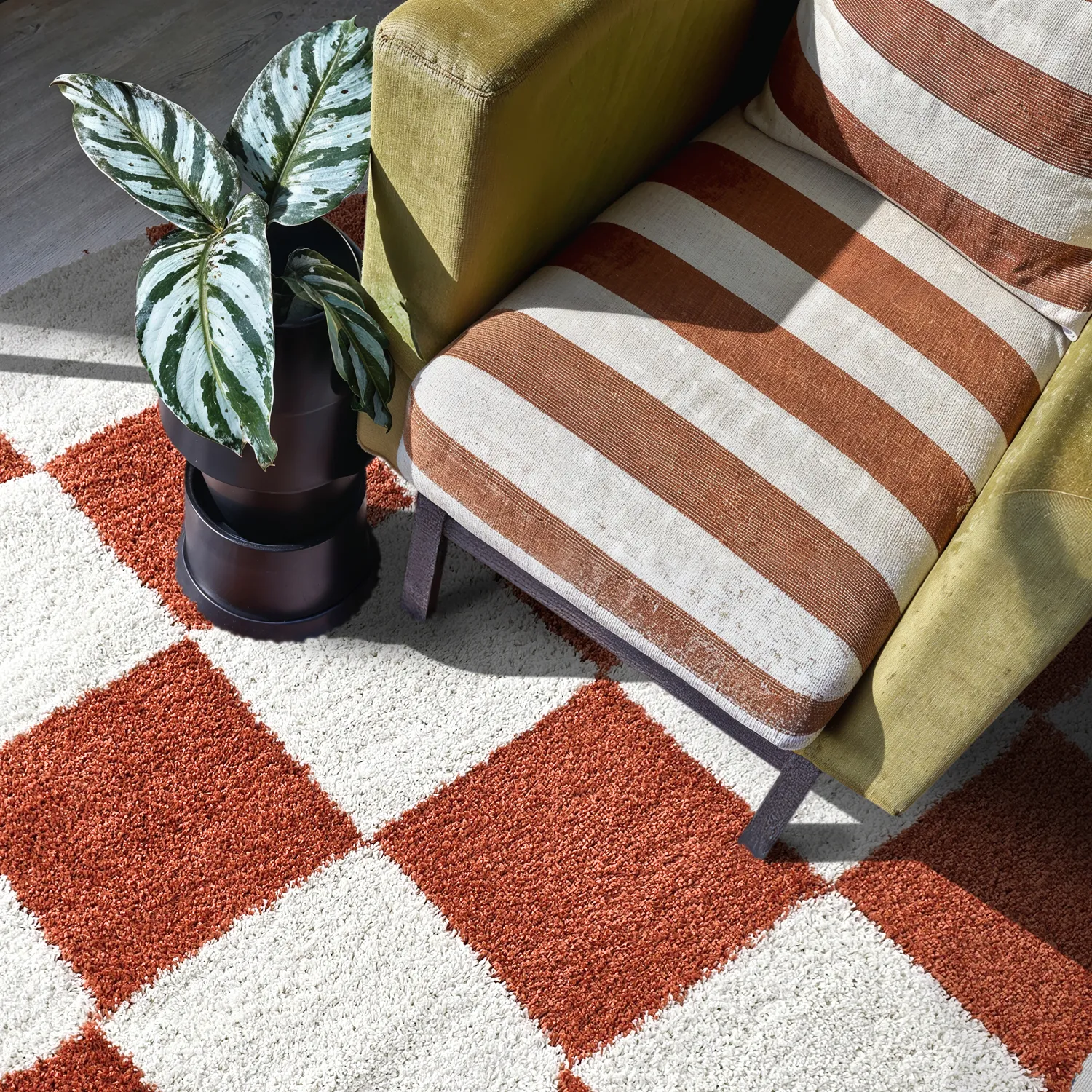 Kerek szőnyegek - Gordes (narancs/fehér)