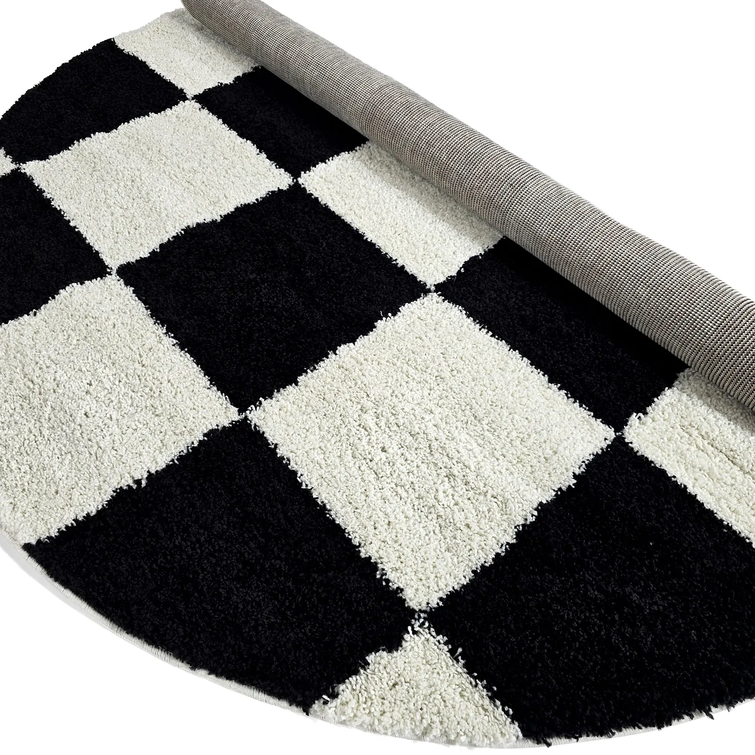 Kerek szőnyegek - Gordes (fekete/fehér)