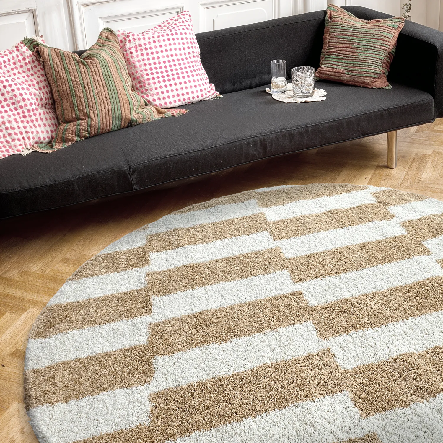 Kerek szőnyegek - Tamri (bézs/fehér)