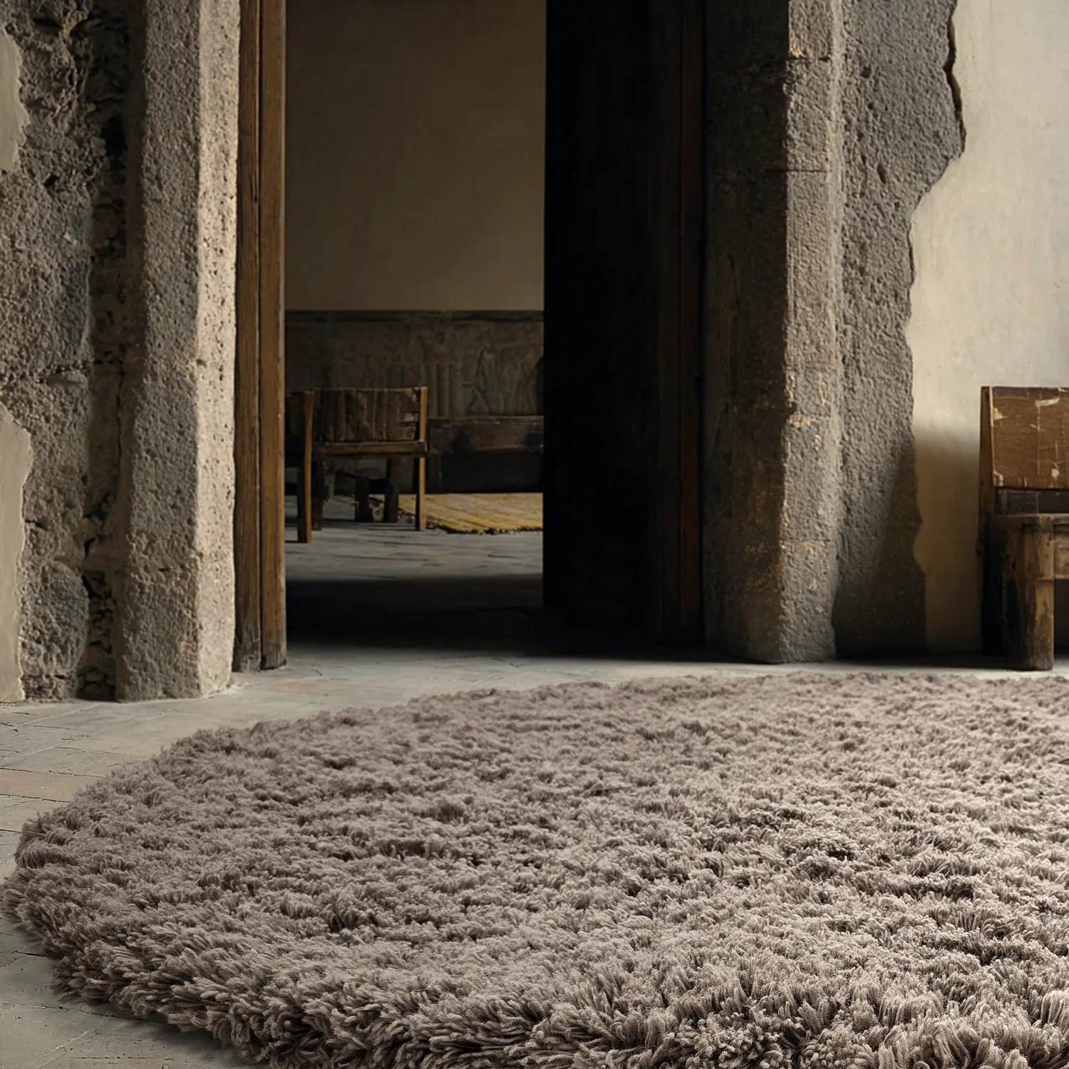 Kerek szőnyeg - Aliste Wool Shaggy (barna)