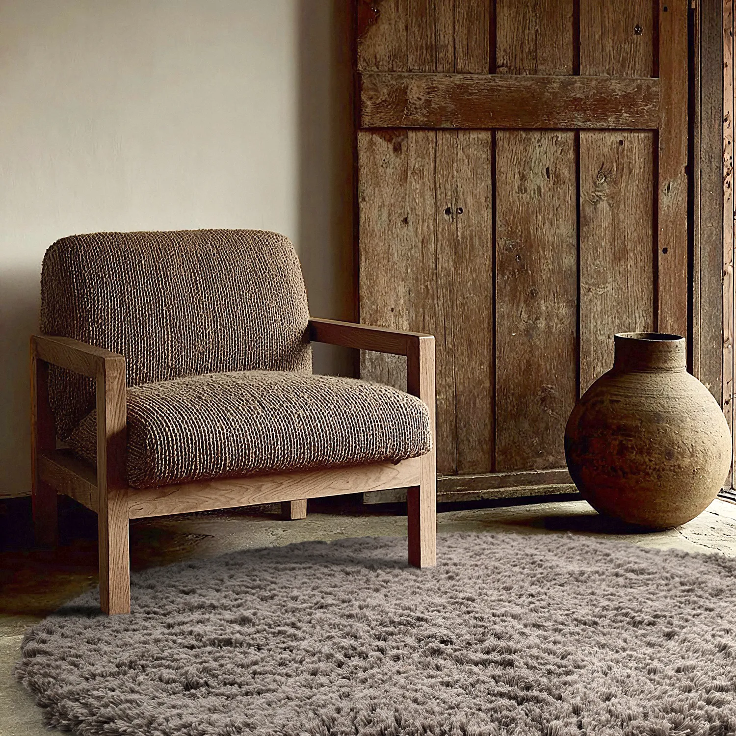 Kerek szőnyeg - Aliste Wool Shaggy (barna)