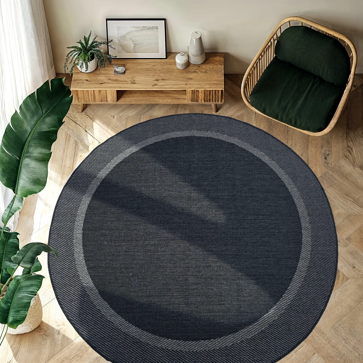 Kerek szőnyeg - Indoor/Outdoor Alta (antracit)