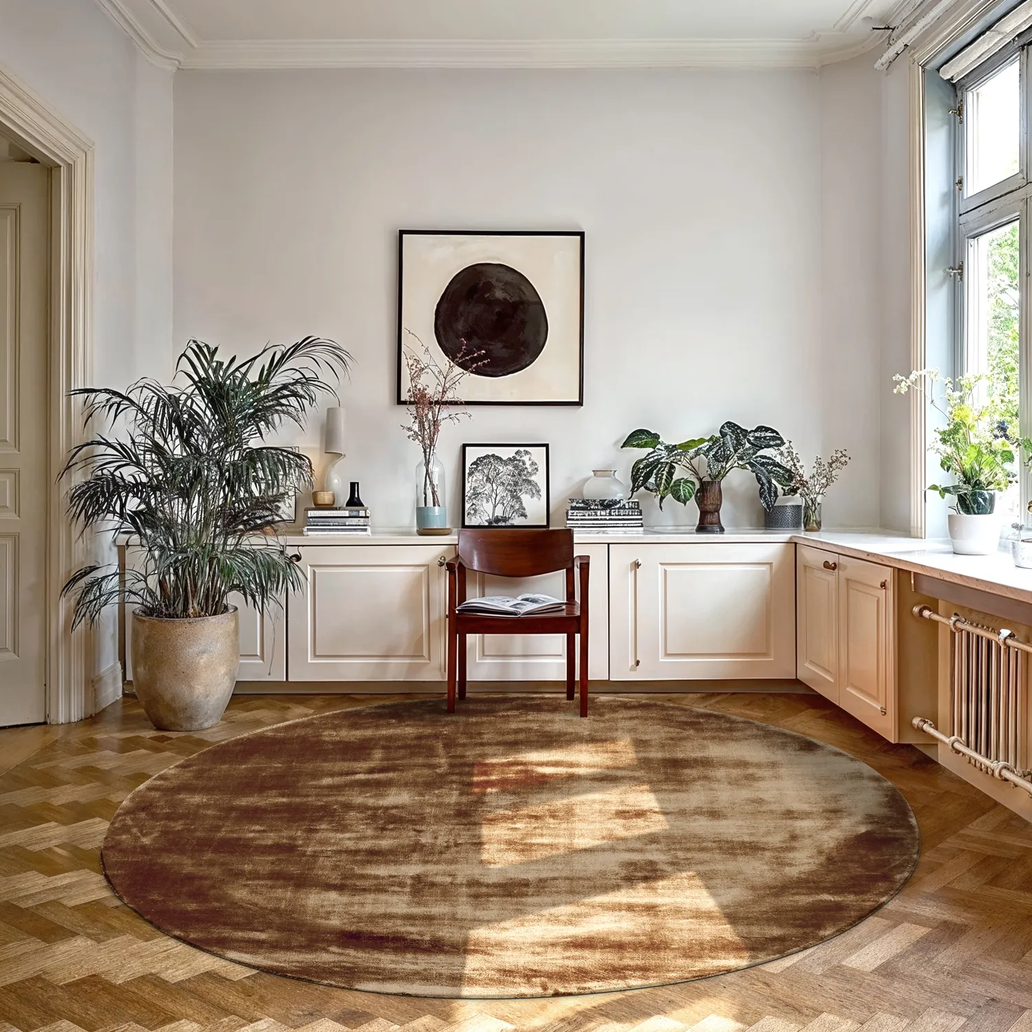 Kerek szőnyeg - Jodhpur Special Luxury Edition (barna)