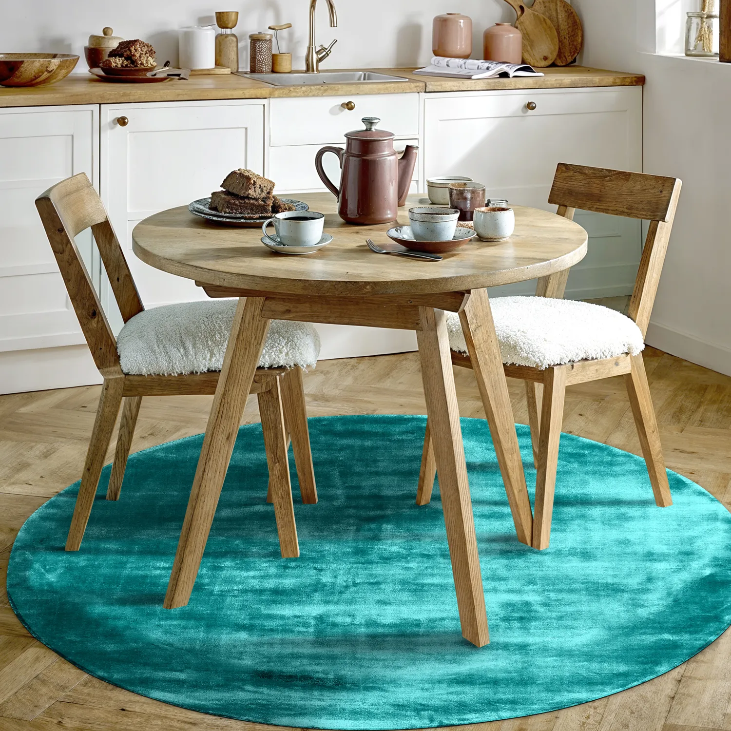 Kerek szőnyeg - Jodhpur Special Luxury Edition (türkiz)