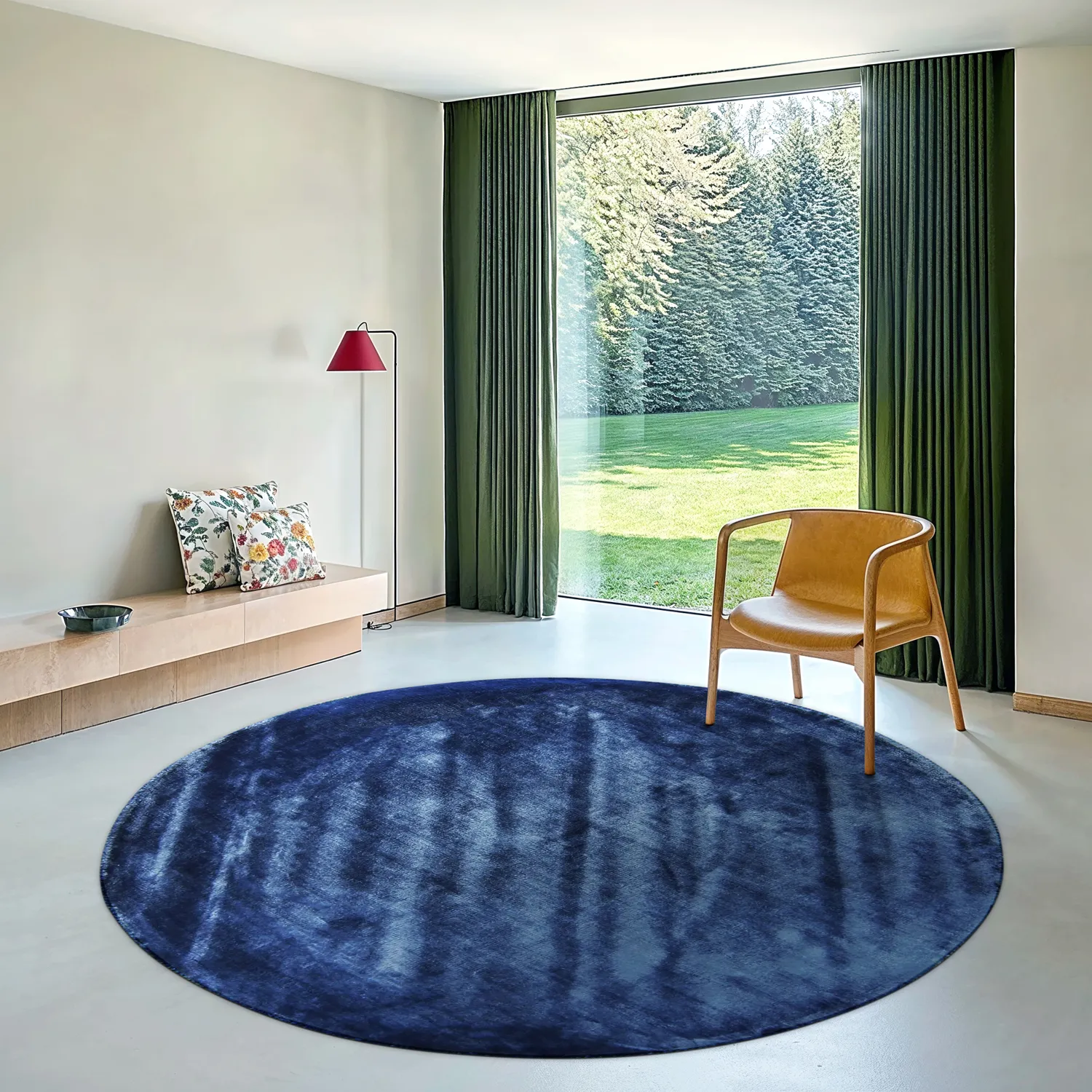 Kerek szőnyeg - Jodhpur Special Luxury Edition Viskos (kék)