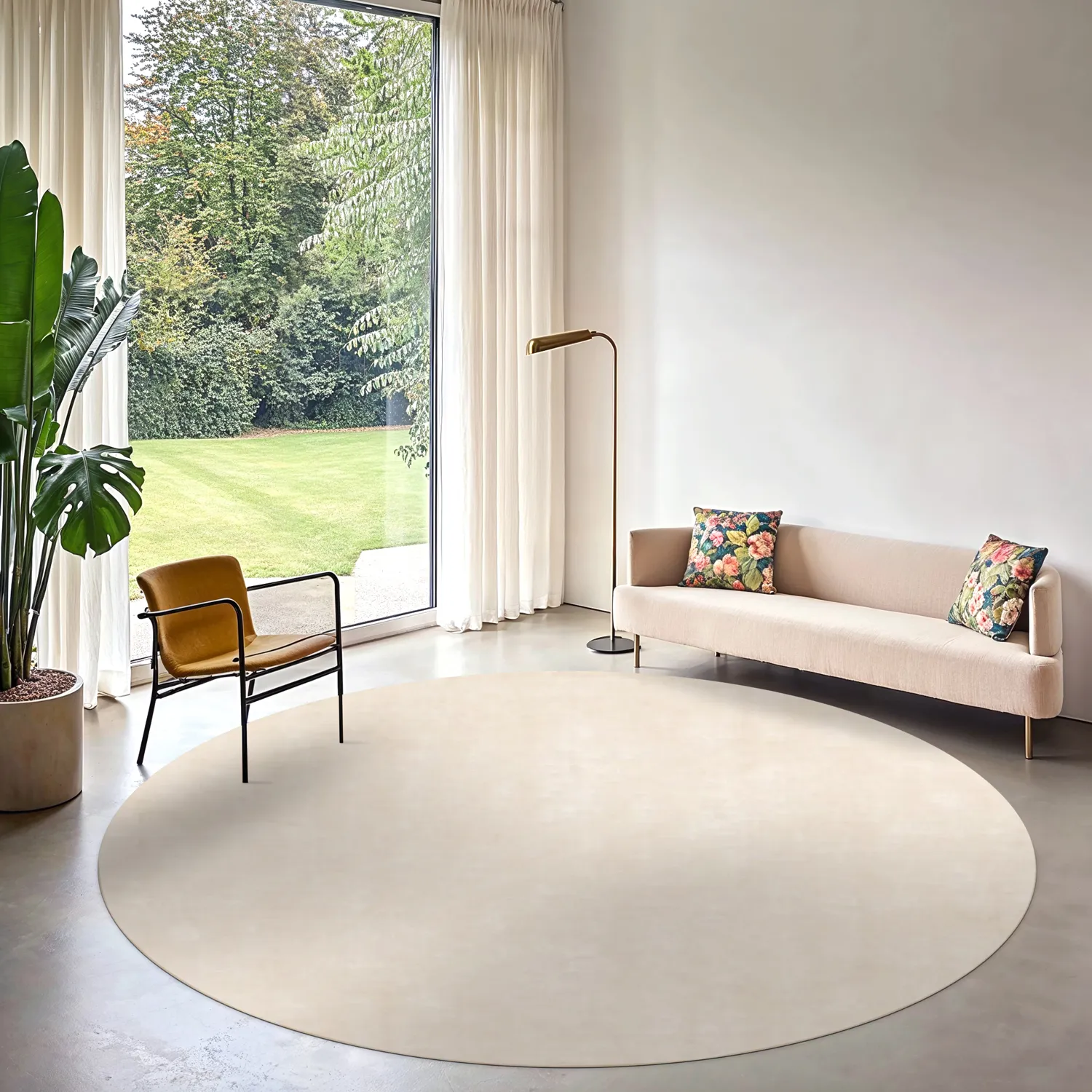 Kerek szőnyeg - Jodhpur Special Luxury Edition Viskos (világosbézs)