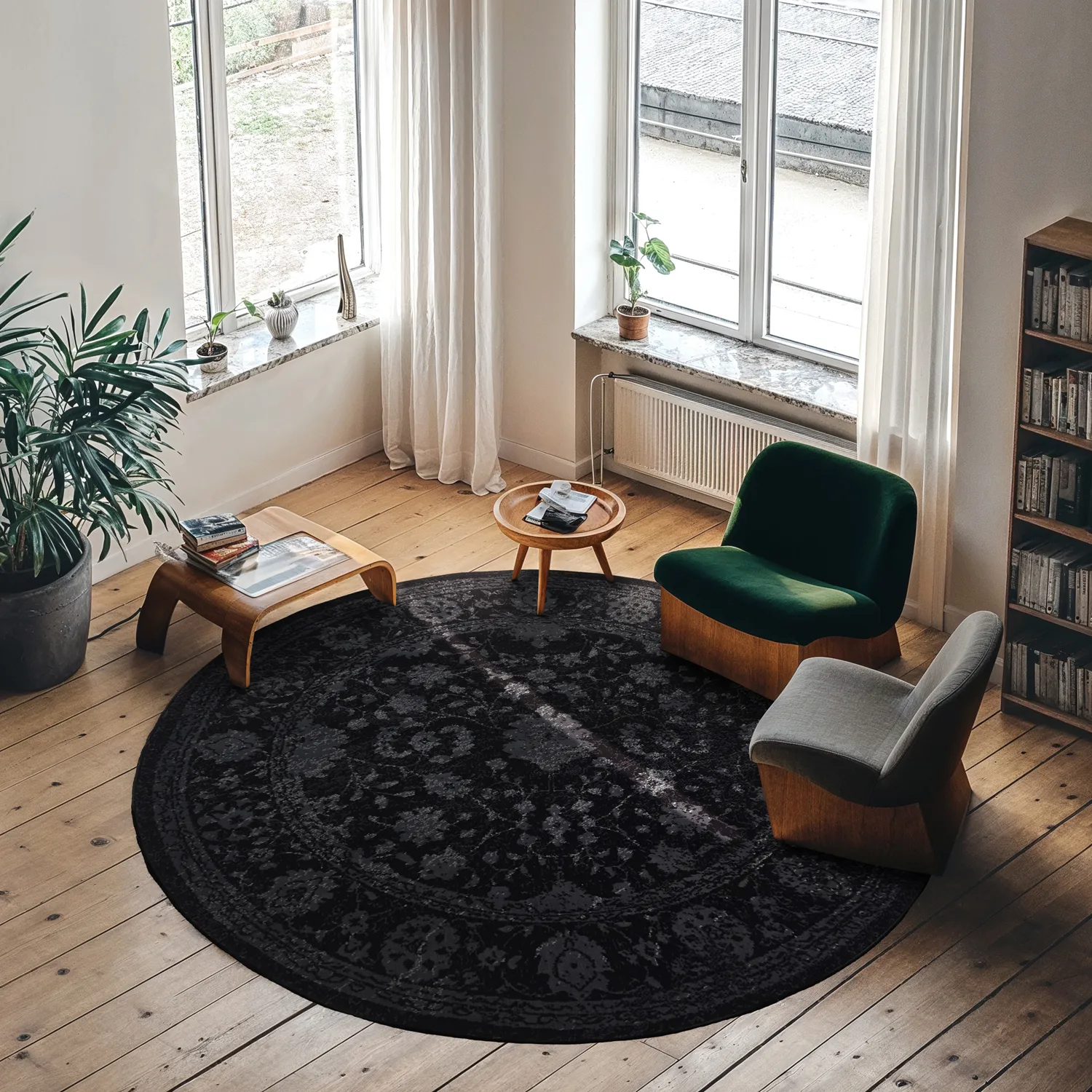 Kerek szőnyeg - Peking Majestic (fekete)