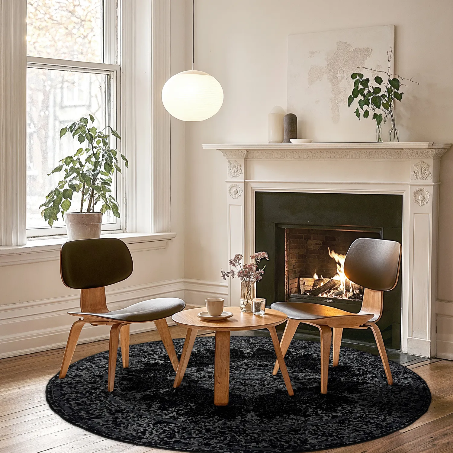 Kerek szőnyeg - Peking (fekete)