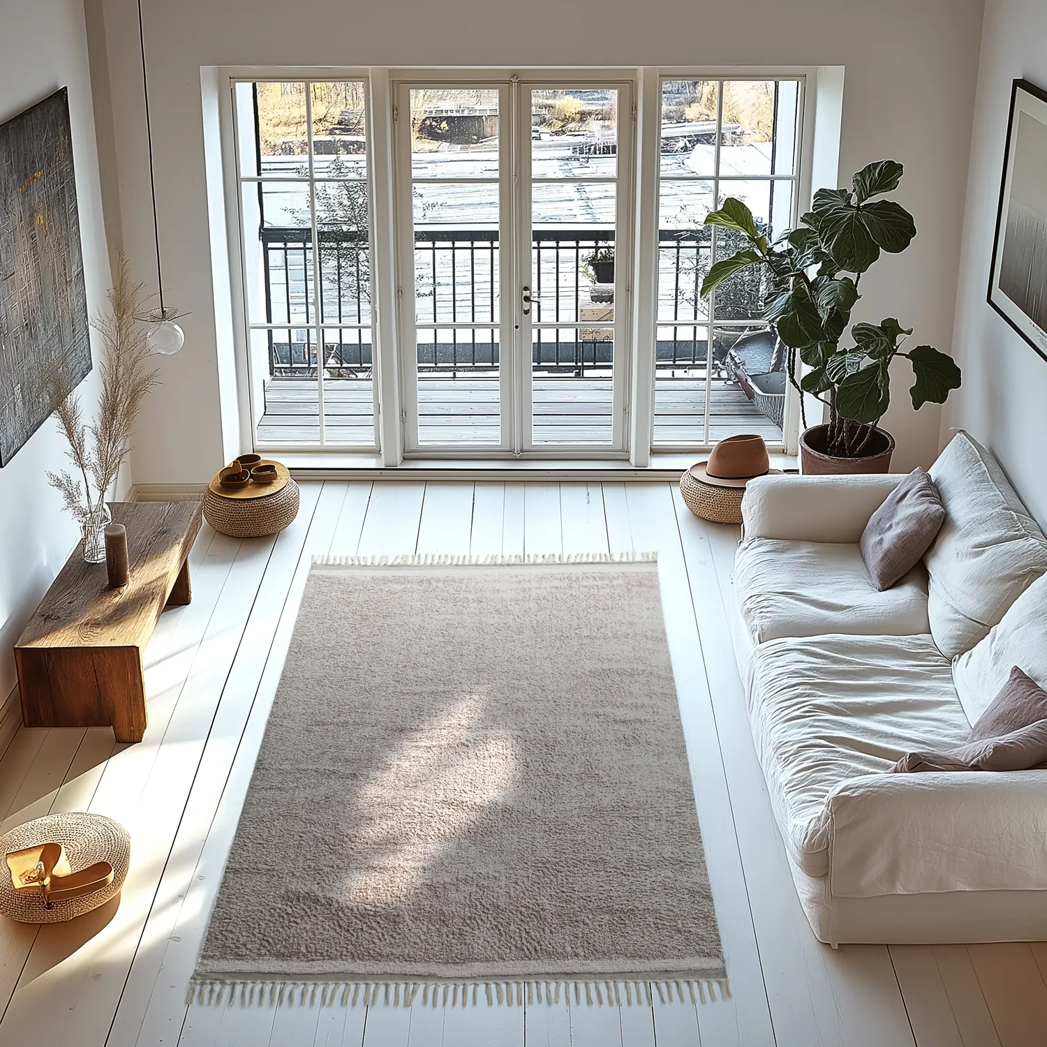 Shaggy szőnyeg - Celina Natural Cotton Shaggy (taupe/levendula)