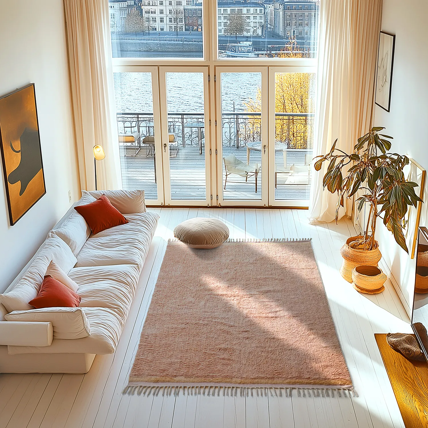 Shaggy szőnyeg - Celina Natural Cotton Shaggy (rózsaszín/bézs)