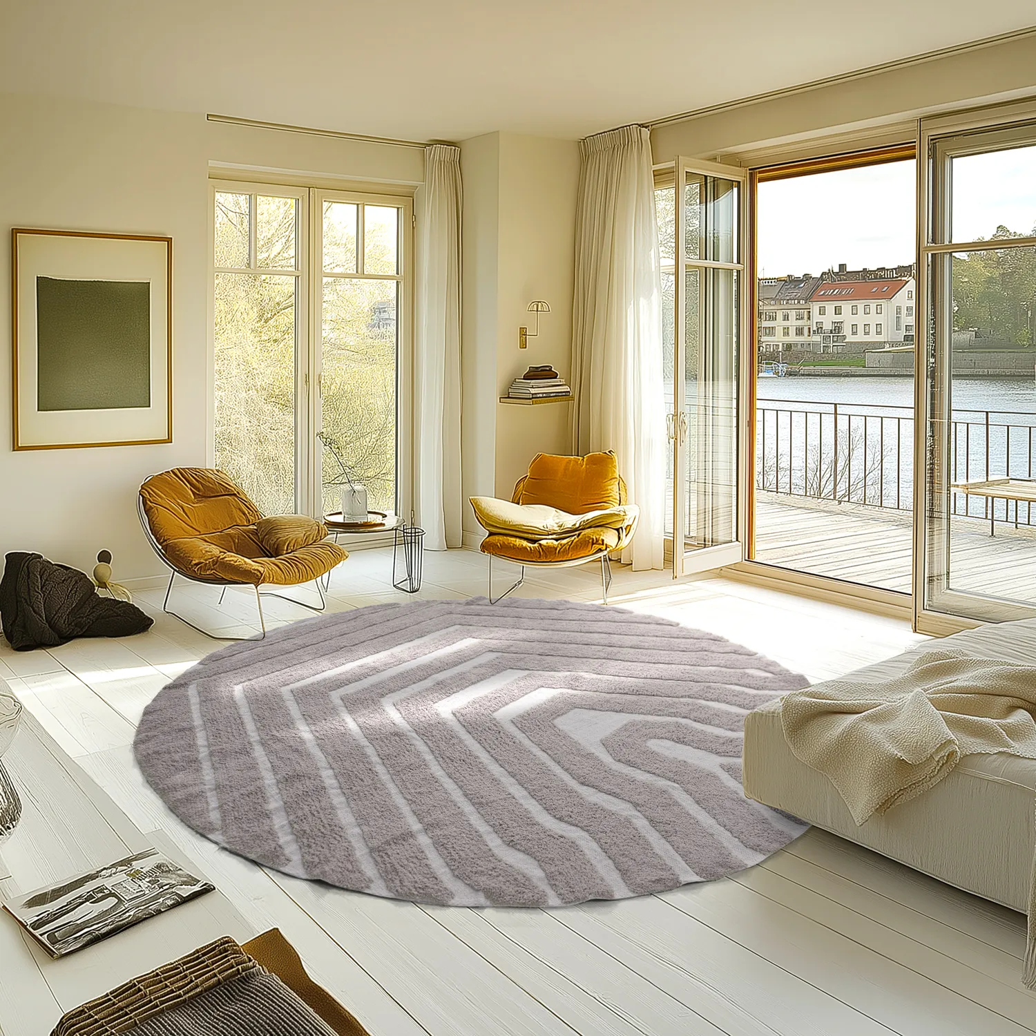 Kerek szőnyeg - Callista Natural Cotton Shaggy (tópszín)