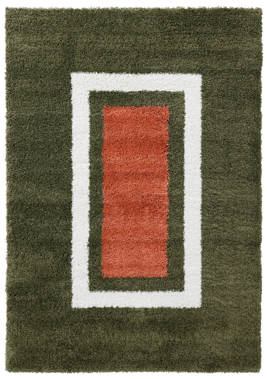 Shaggy szőnyeg - Alsace (zöld/fehér/narancs)