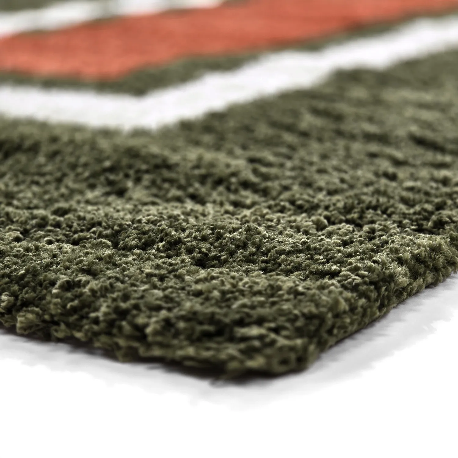 Shaggy szőnyeg - Alsace (zöld/fehér/narancs)