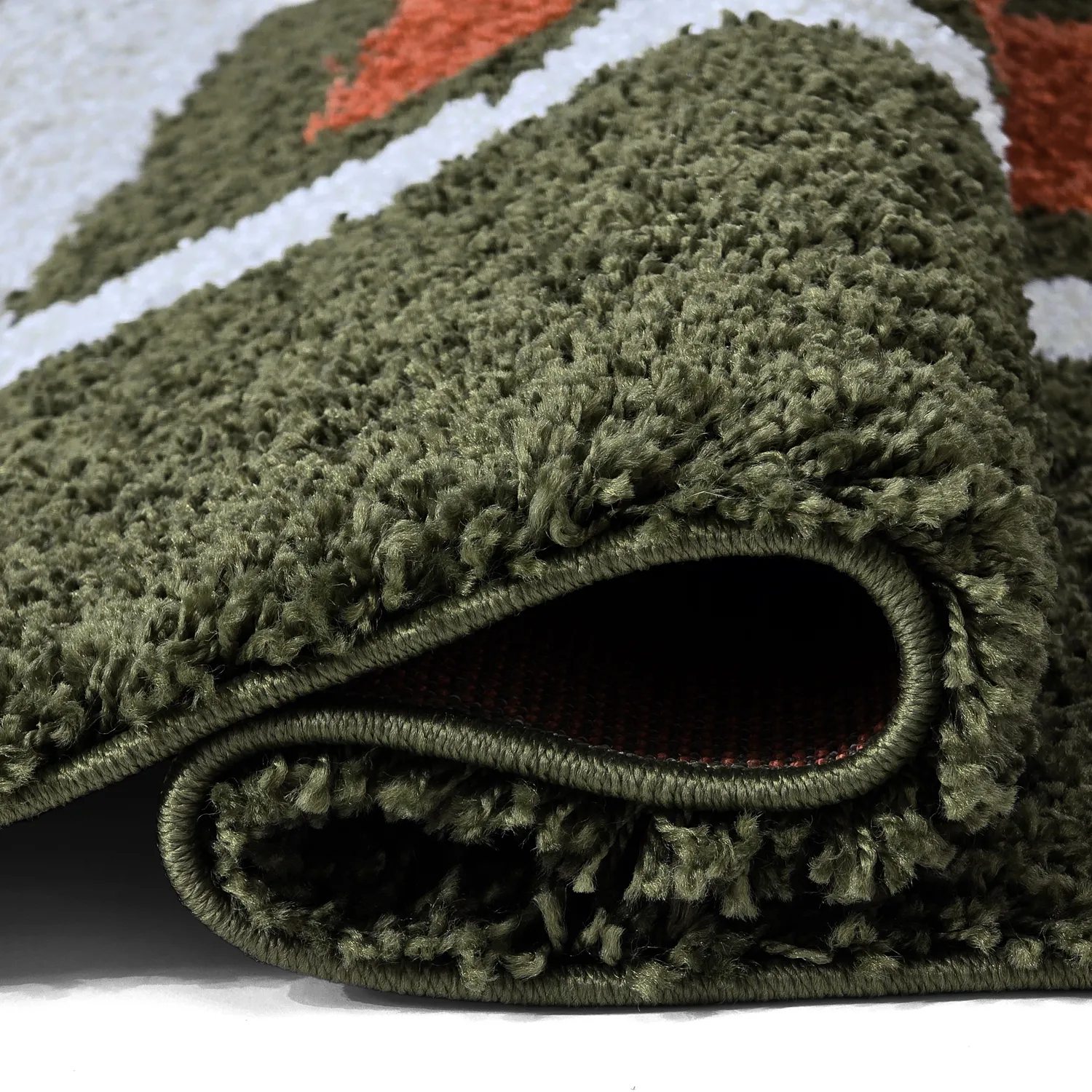 Shaggy szőnyeg - Alsace (zöld/fehér/narancs)