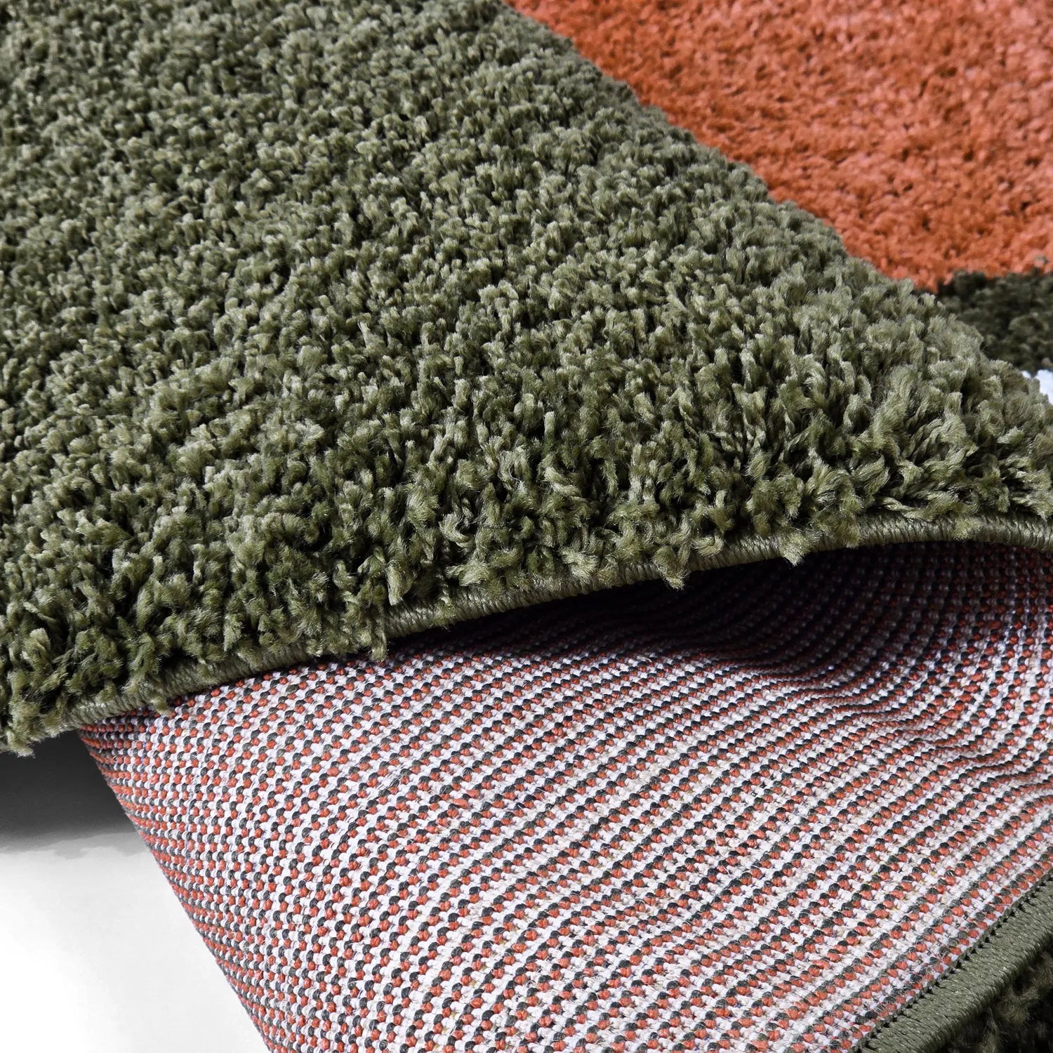 Shaggy szőnyeg - Alsace (zöld/fehér/narancs)
