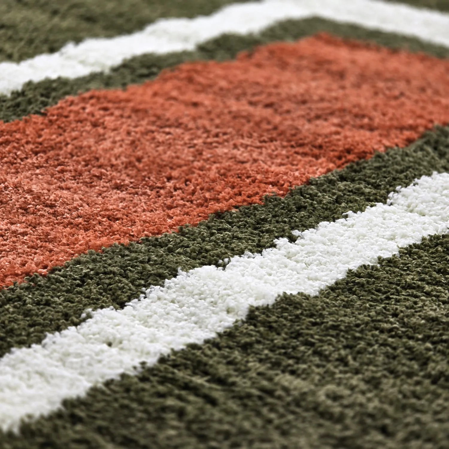 Shaggy szőnyeg - Alsace (zöld/fehér/narancs)