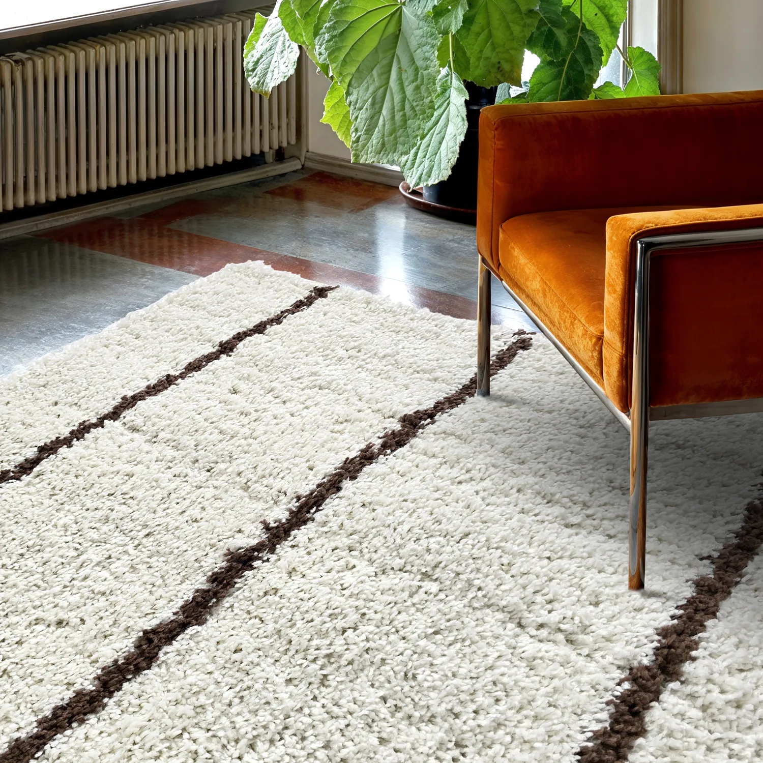 Shaggy szőnyeg - Eze (fehér/barna)