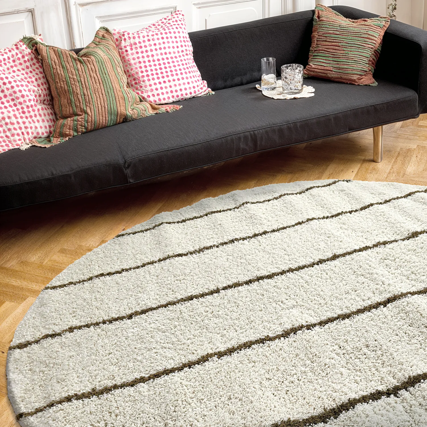 Kerek szőnyegek - Eze (fehér/zöld)