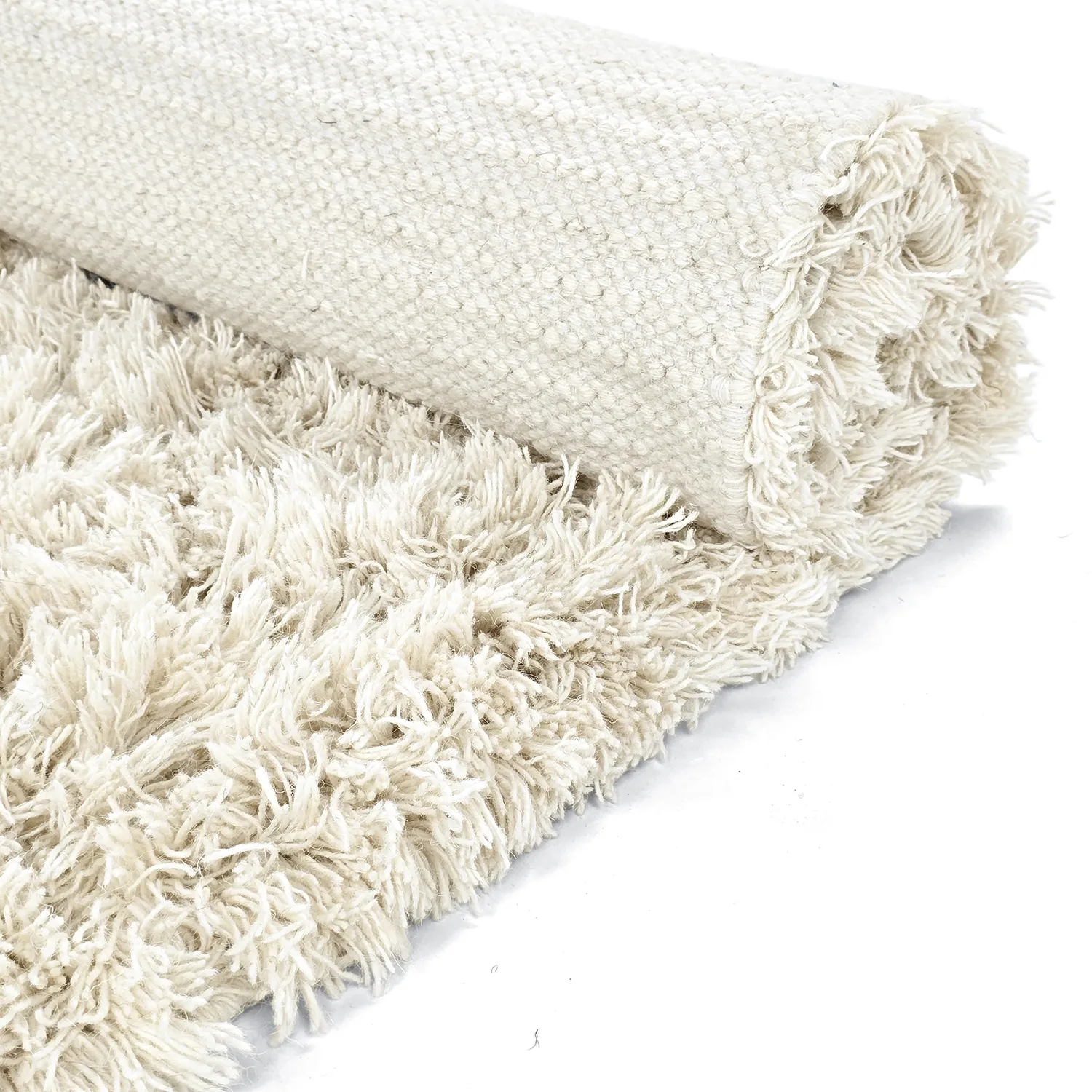 Shaggy szőnyeg - Fassale Hand Woven Wool Shaggy (fehér)