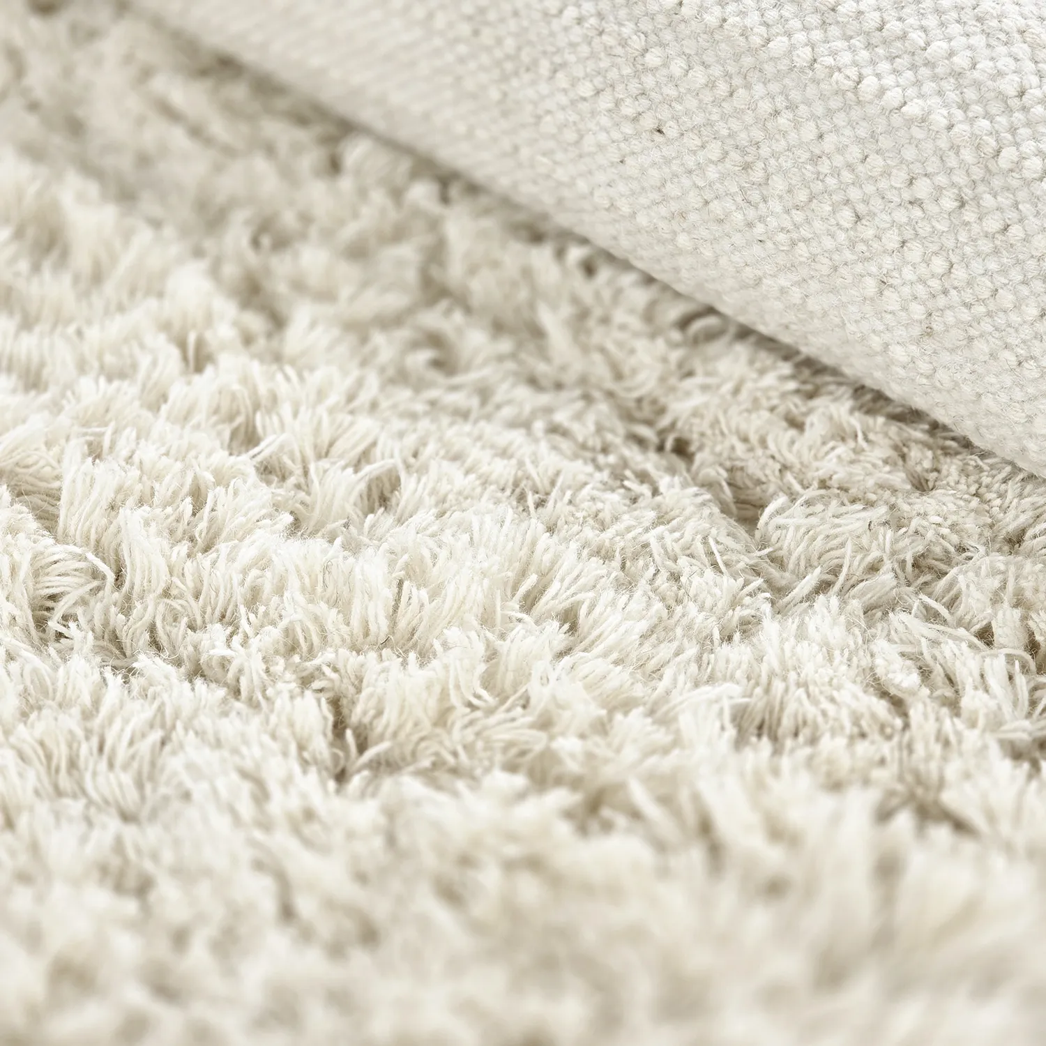 Kerek szőnyeg - Fassale Hand Woven Wool Shaggy (fehér)