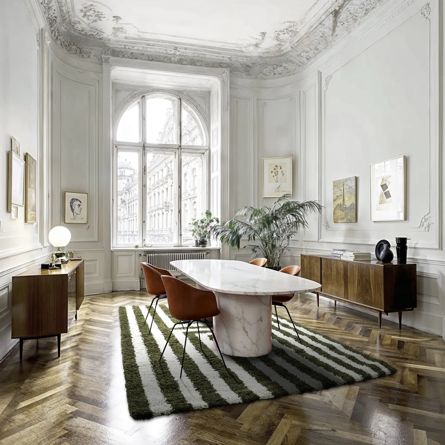 Shaggy szőnyeg - Imilchil (fehér/zöld)