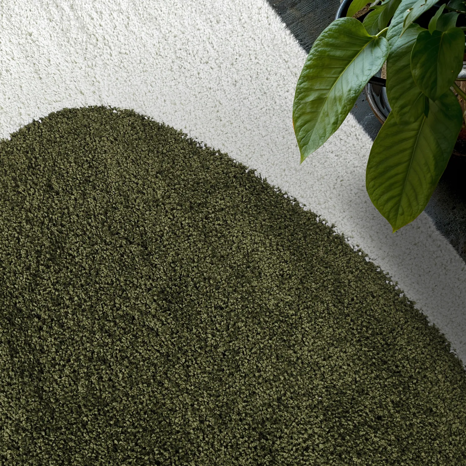 Shaggy szőnyeg - Sanghar (fehér/narancs/zöld)