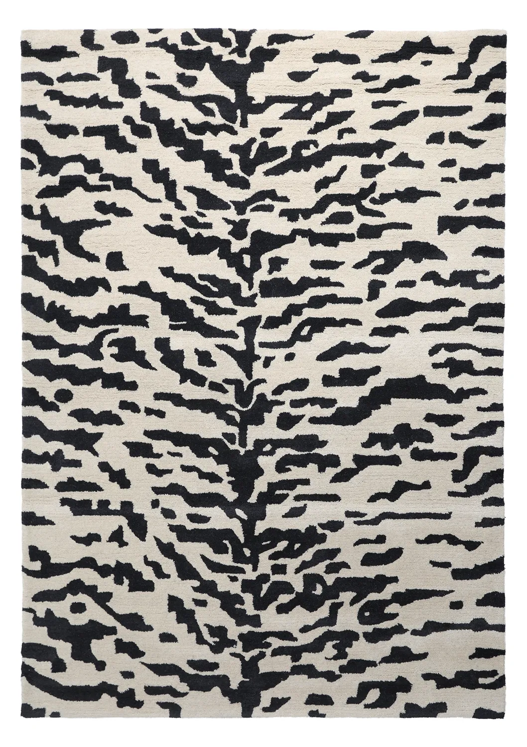 Shaggy szőnyeg - Zebra Tufted Wool Premium (fehér/fekete)