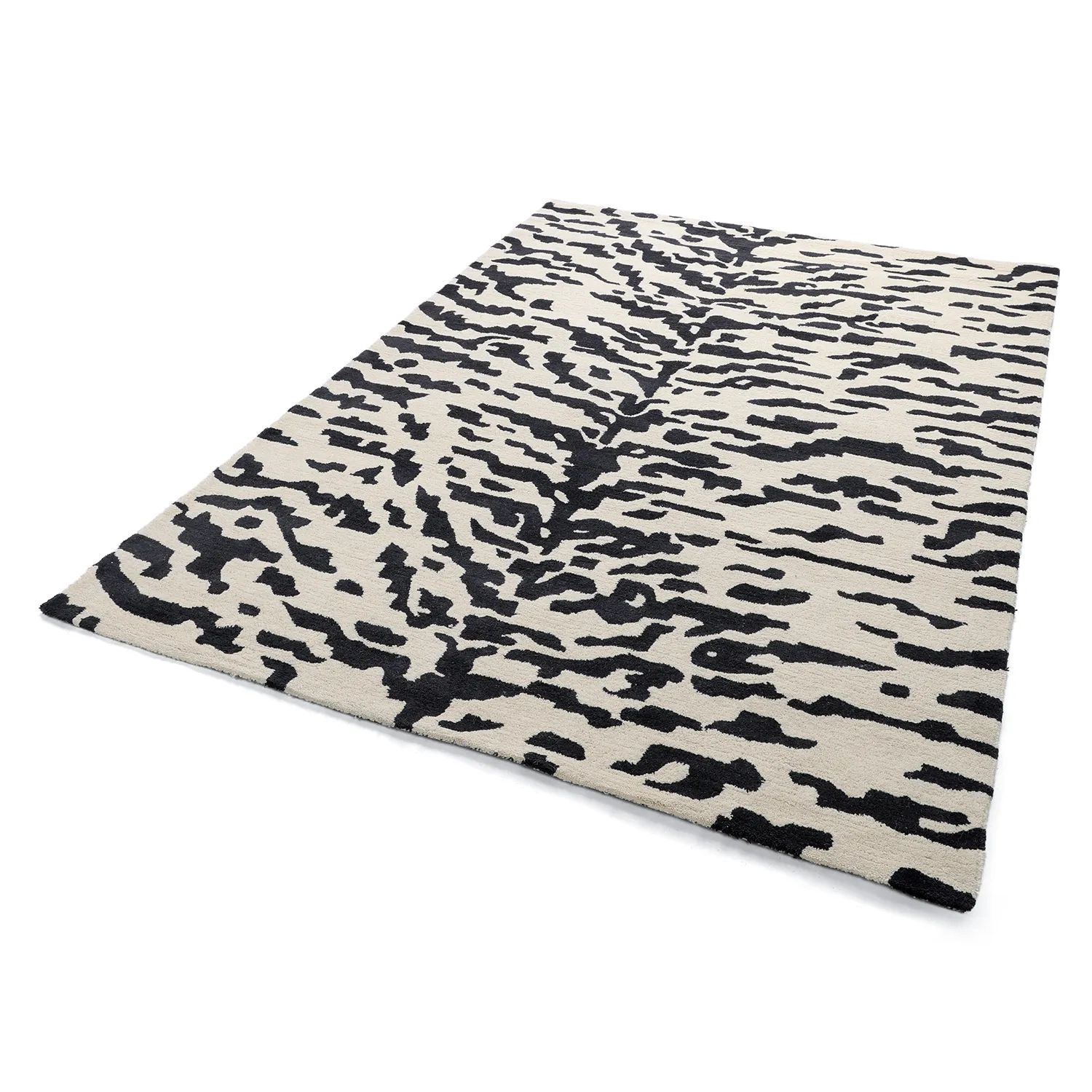 Shaggy szőnyeg - Zebra Tufted Wool Premium (fehér/fekete)
