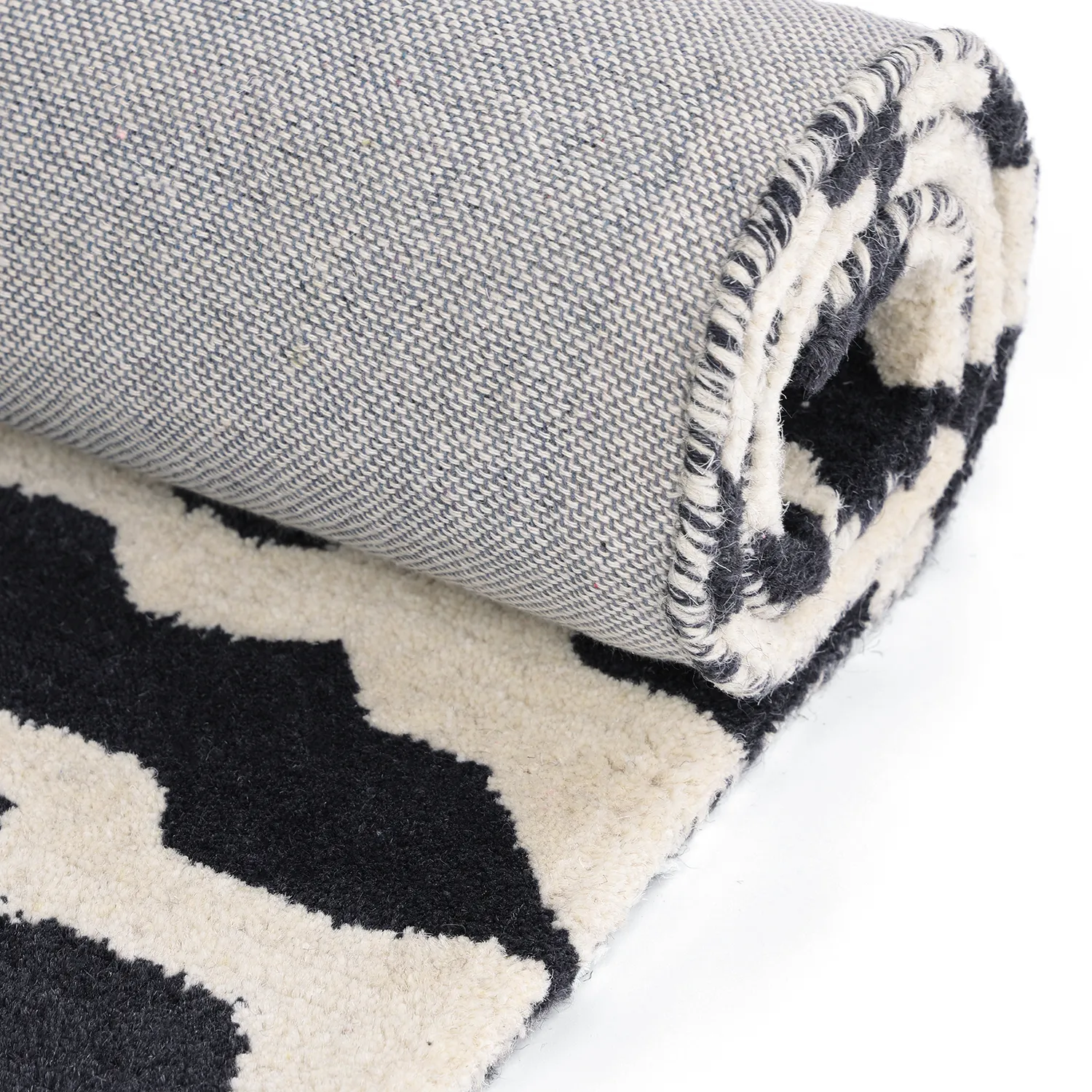 Shaggy szőnyeg - Zebra Tufted Wool Premium (fehér/fekete)