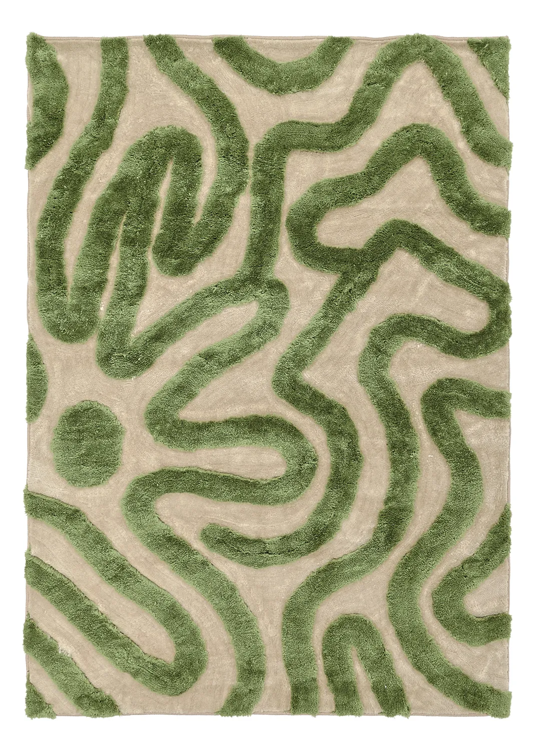 Shaggy szőnyeg - Akaba (krém/zöld)